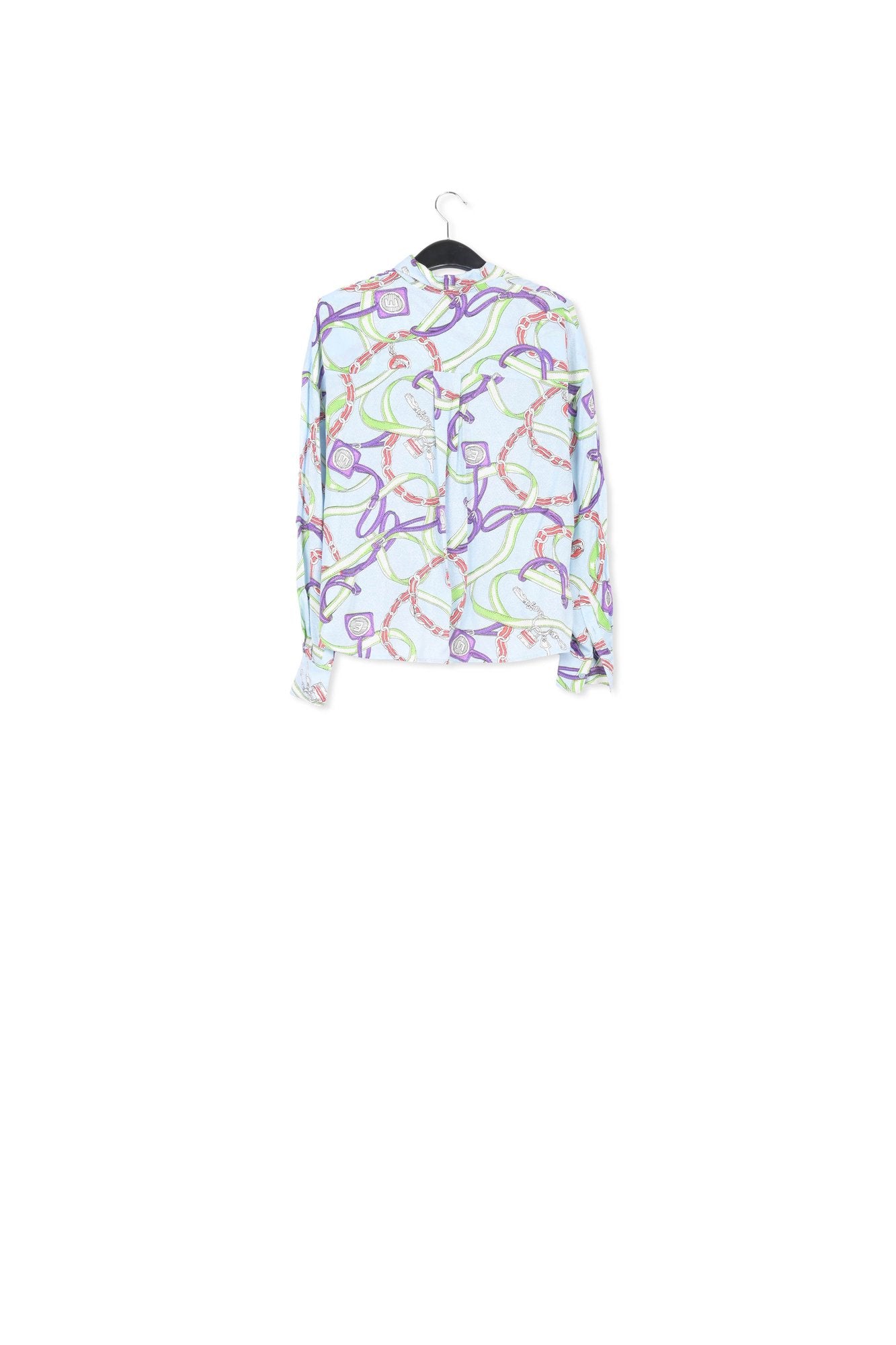 Light blue loose-fit print shirt RE—SSENTIEL | Essentiel second hand