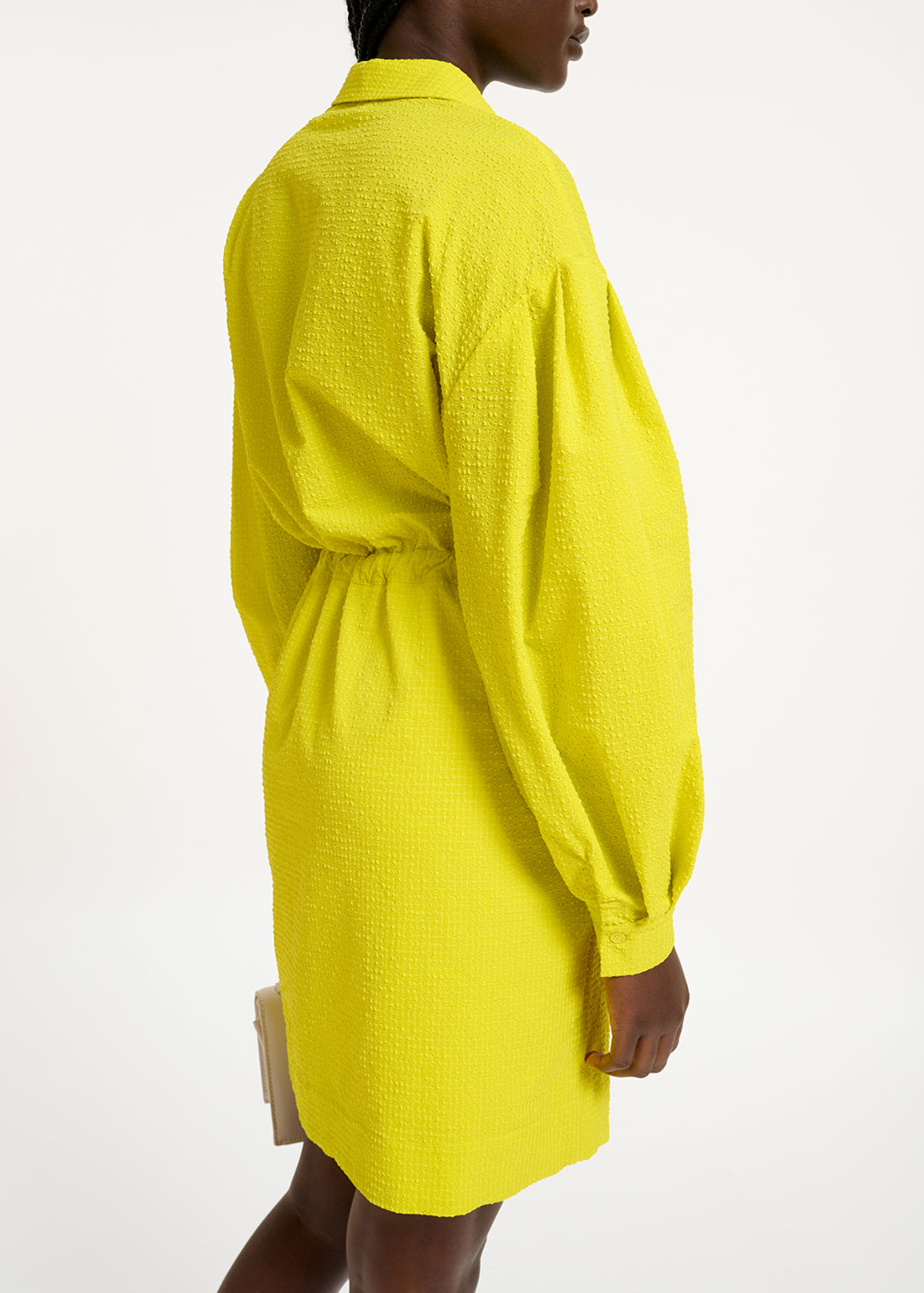 Yellow mini dress with voluminous sleeves RE—SSENTIEL | Essentiel second hand