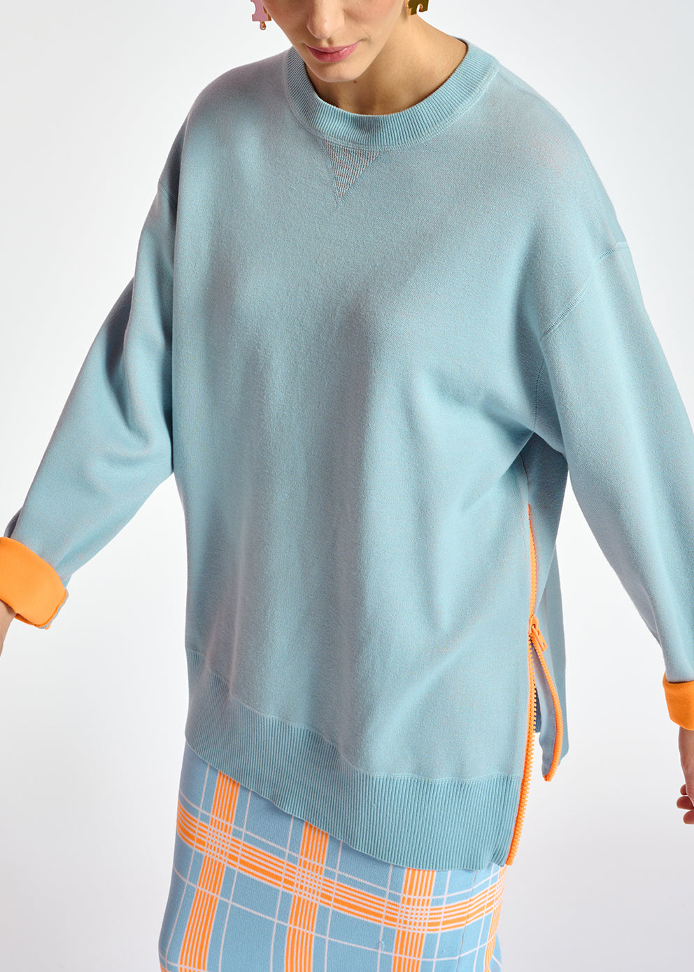 Light blue sweater with boxy cut RE—SSENTIEL | Essentiel second hand