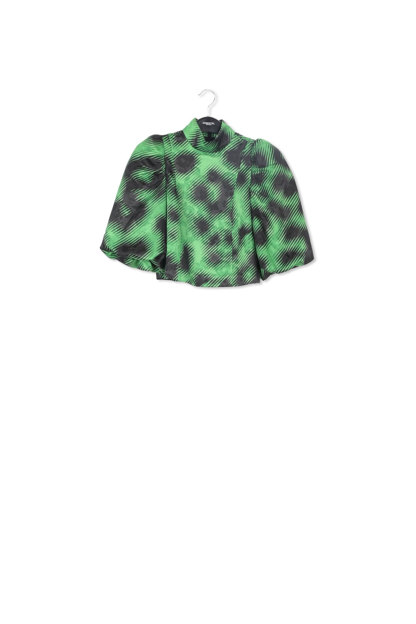 Top en jacquard vert à imprimé léopard RE—SSENTIEL | Essentiel second hand