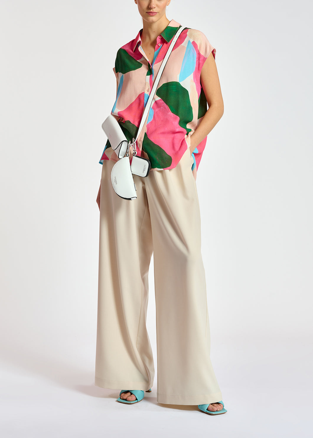 Multicolor sleeveless shirt with graphic print RE—SSENTIEL | Essentiel second hand