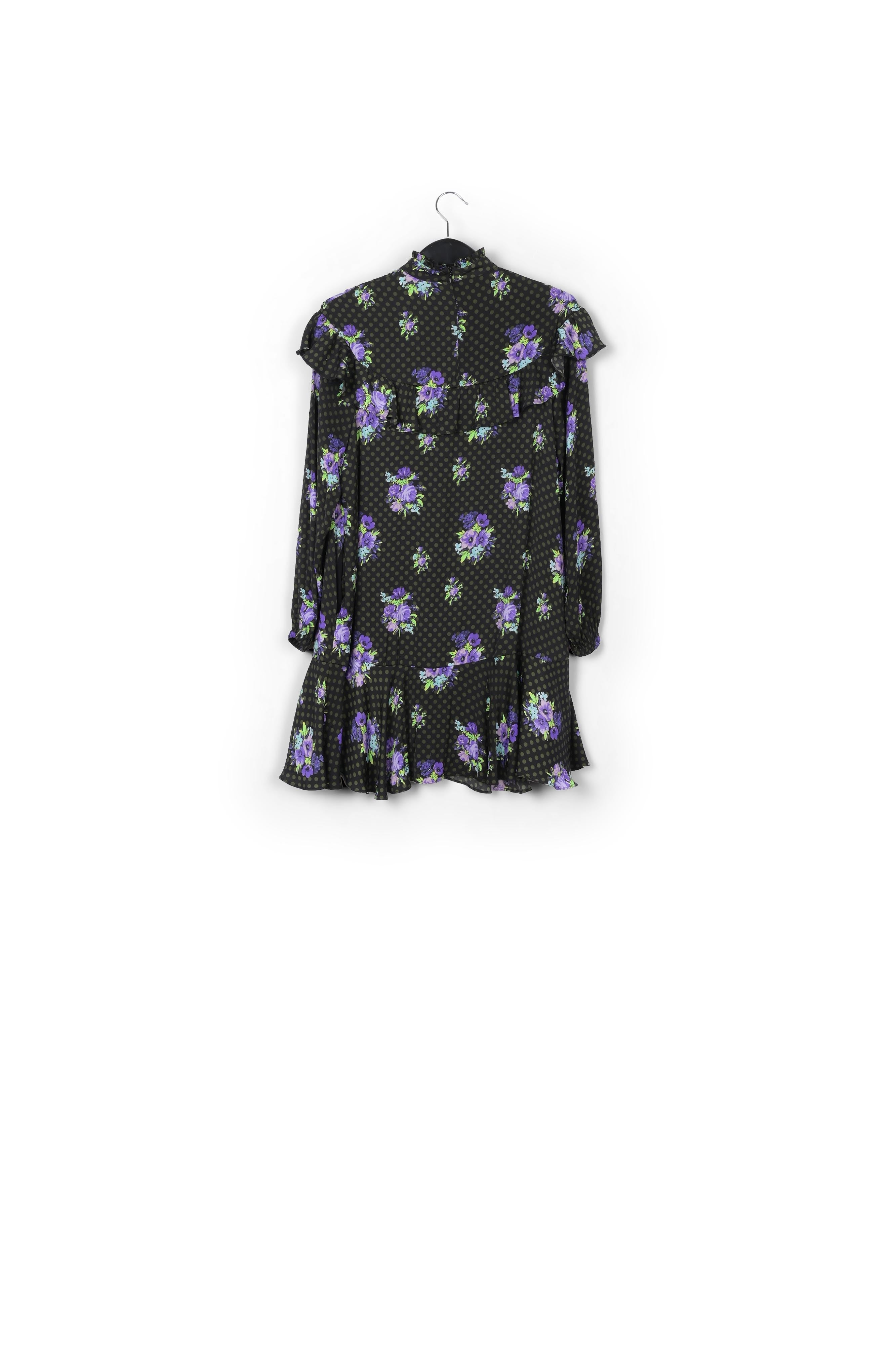 Robe à ligne a noire et pourpre à volants RE—SSENTIEL | Essentiel second hand