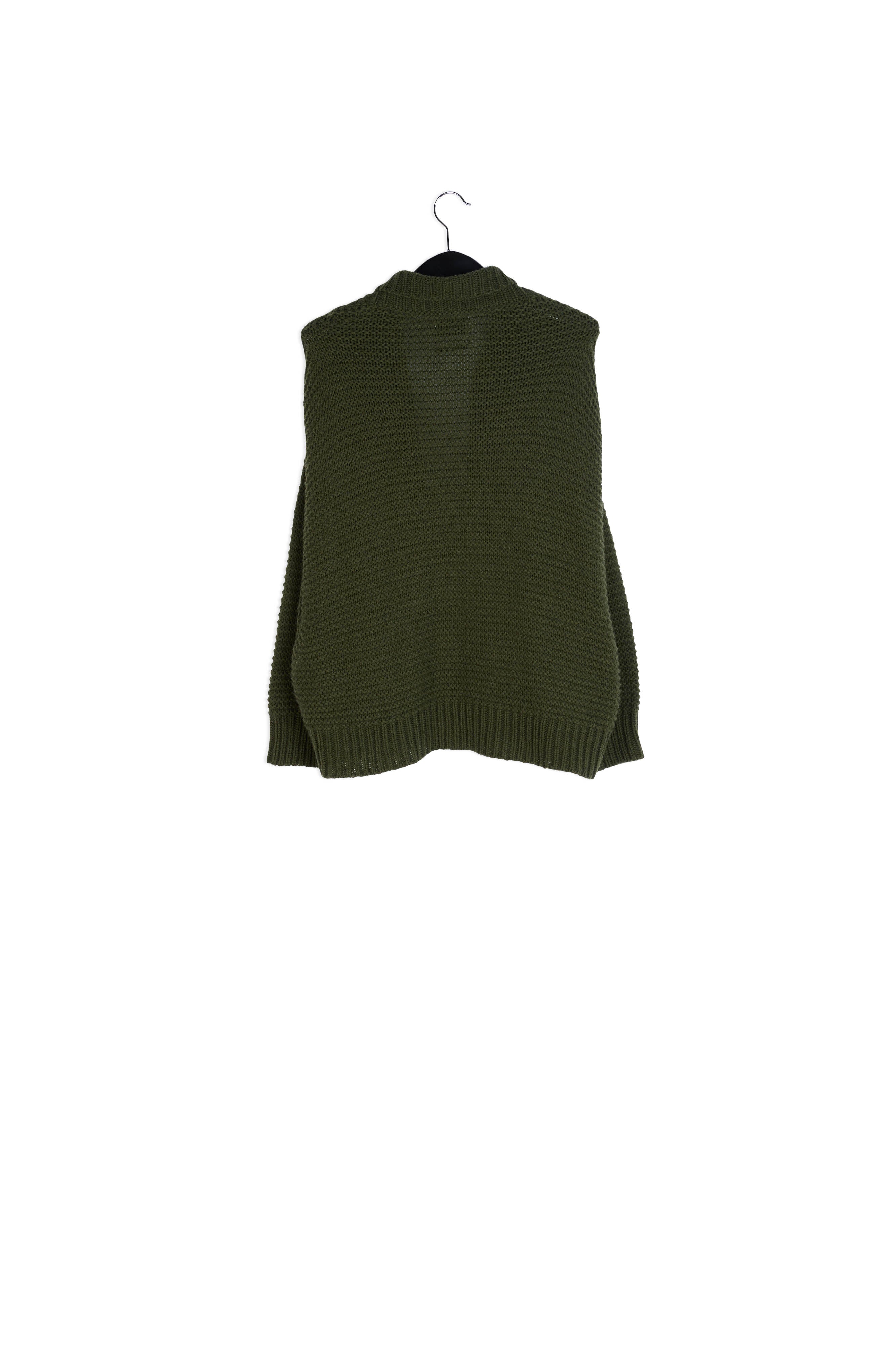 Pine green big sleeves knit cardigan RE—SSENTIEL | Essentiel second hand