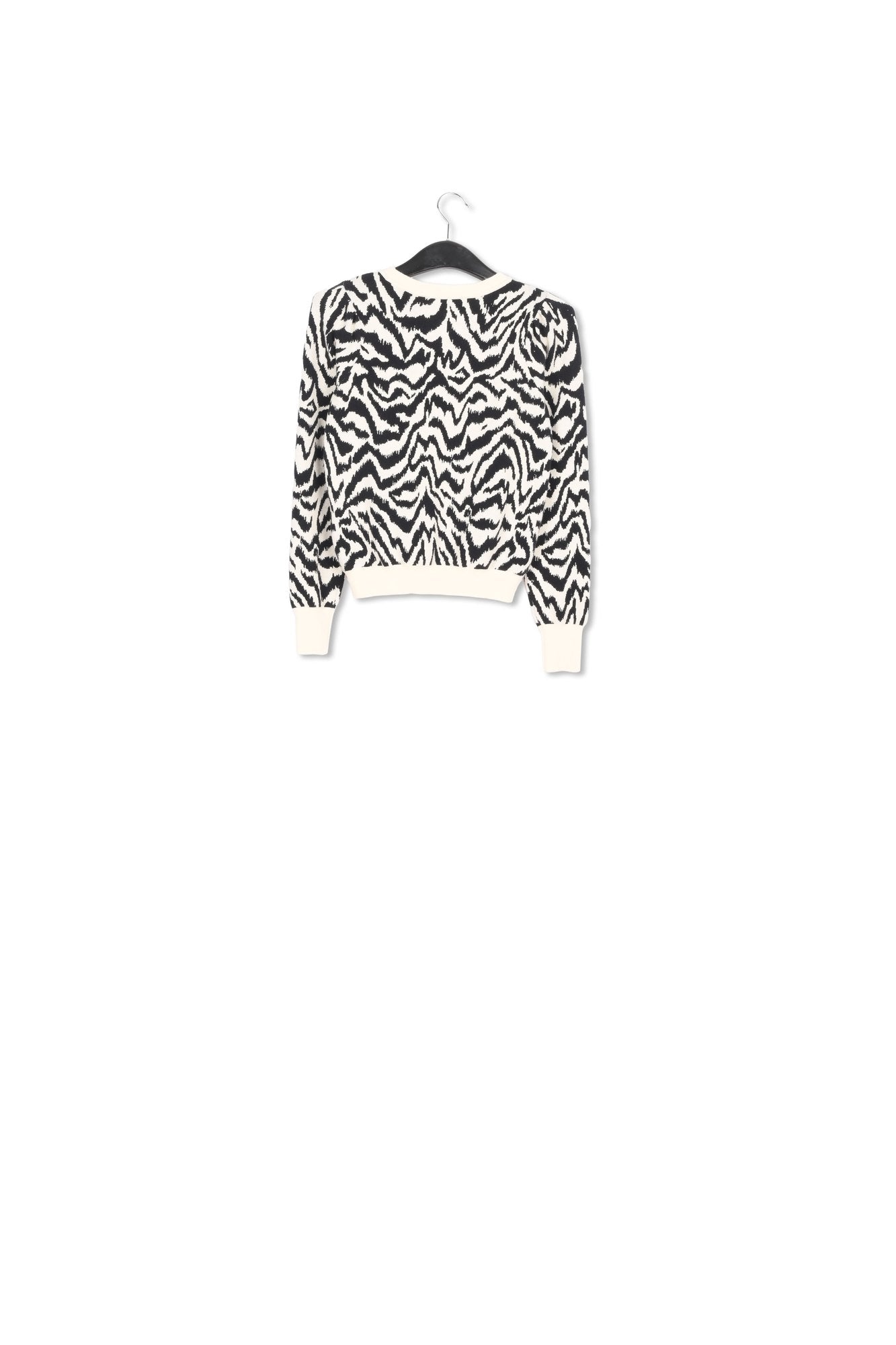 Pull en jacquard zébré noir et blanc RE—SSENTIEL | Essentiel second hand