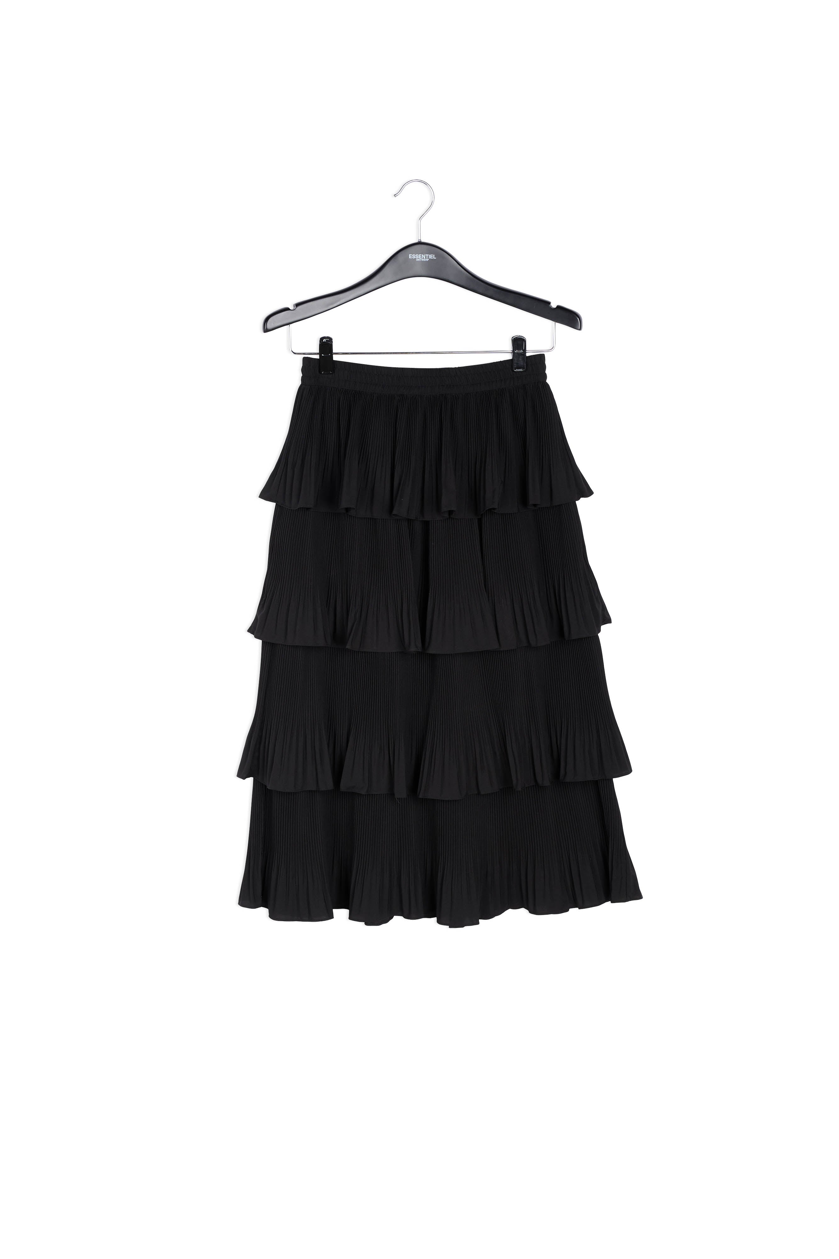 Black tiered midi skirt RE—SSENTIEL | Essentiel second hand