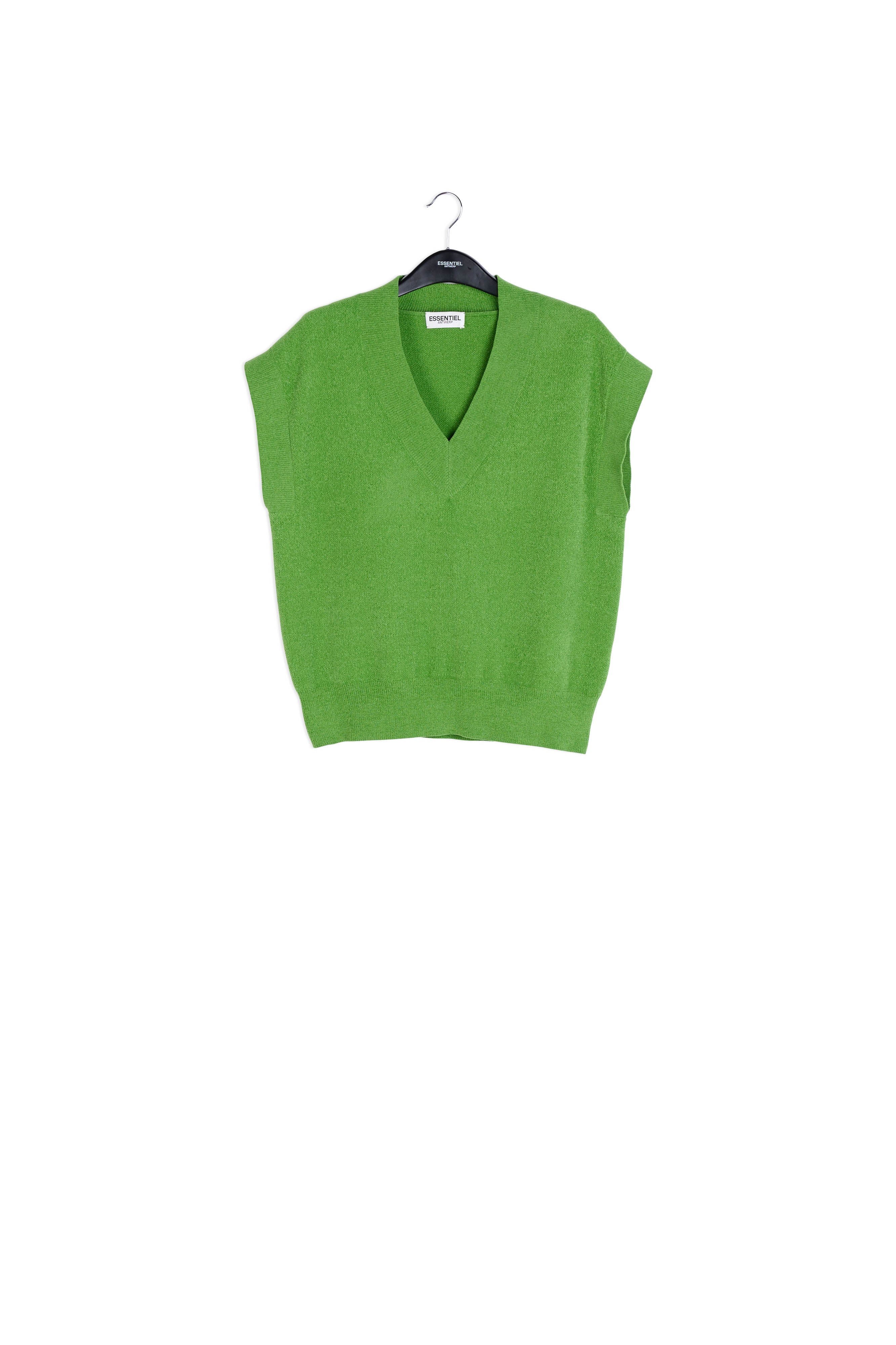 Green sleeveless knitted vest RE—SSENTIEL | Essentiel second hand