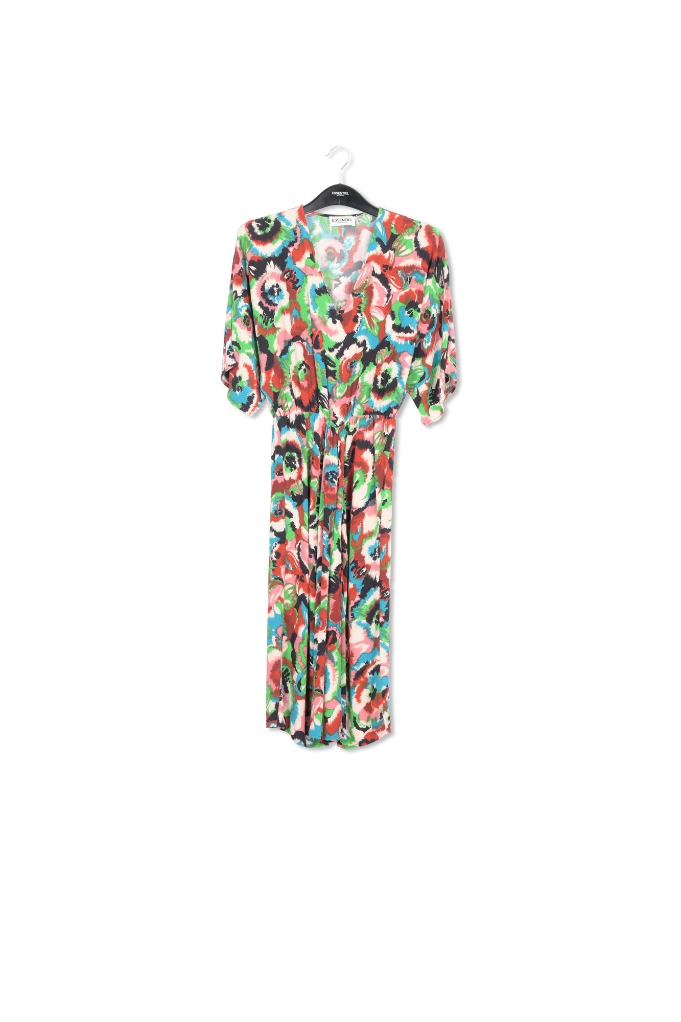 Multicolor kimono dress with floral print RE—SSENTIEL | Essentiel second hand