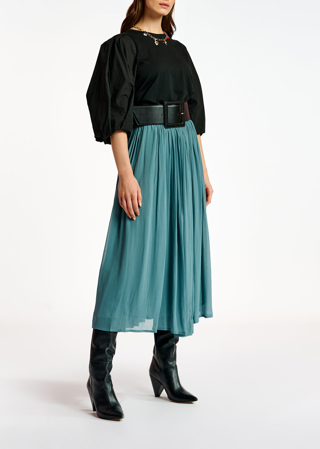 Bleu maxi-length skirt RE—SSENTIEL | Essentiel second hand