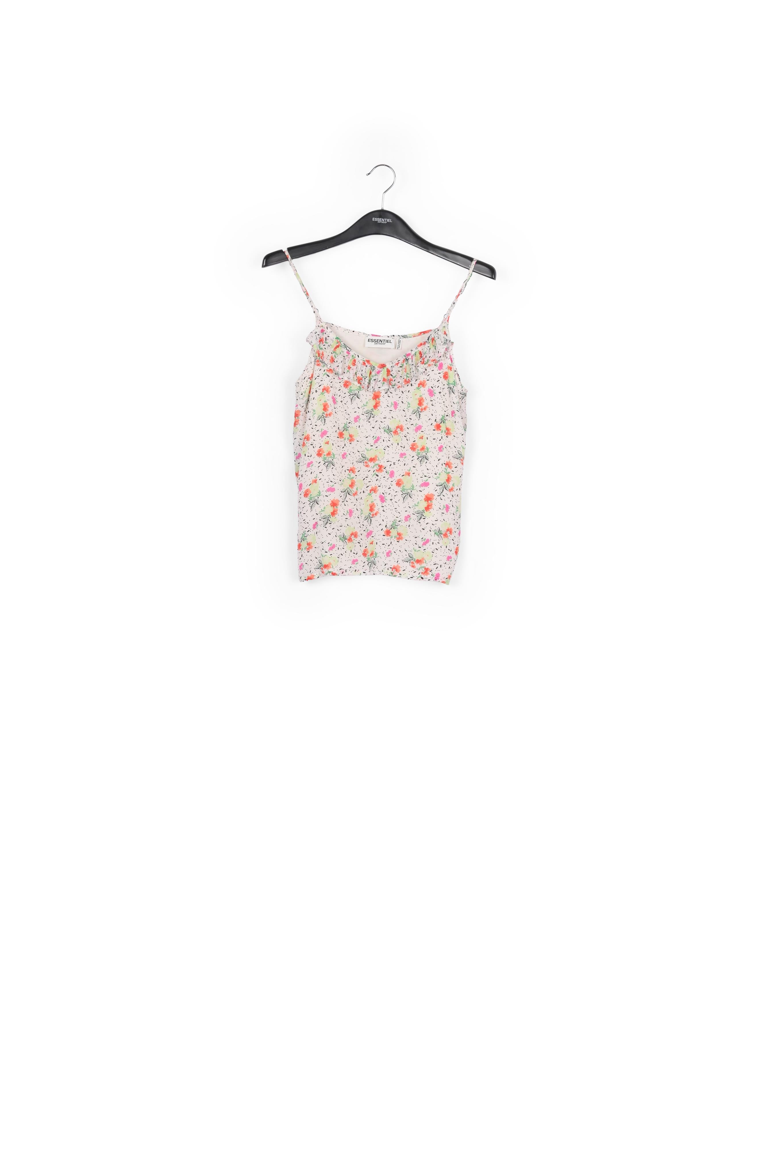 Off-white floral-print frilled camisole RE—SSENTIEL | Essentiel second hand