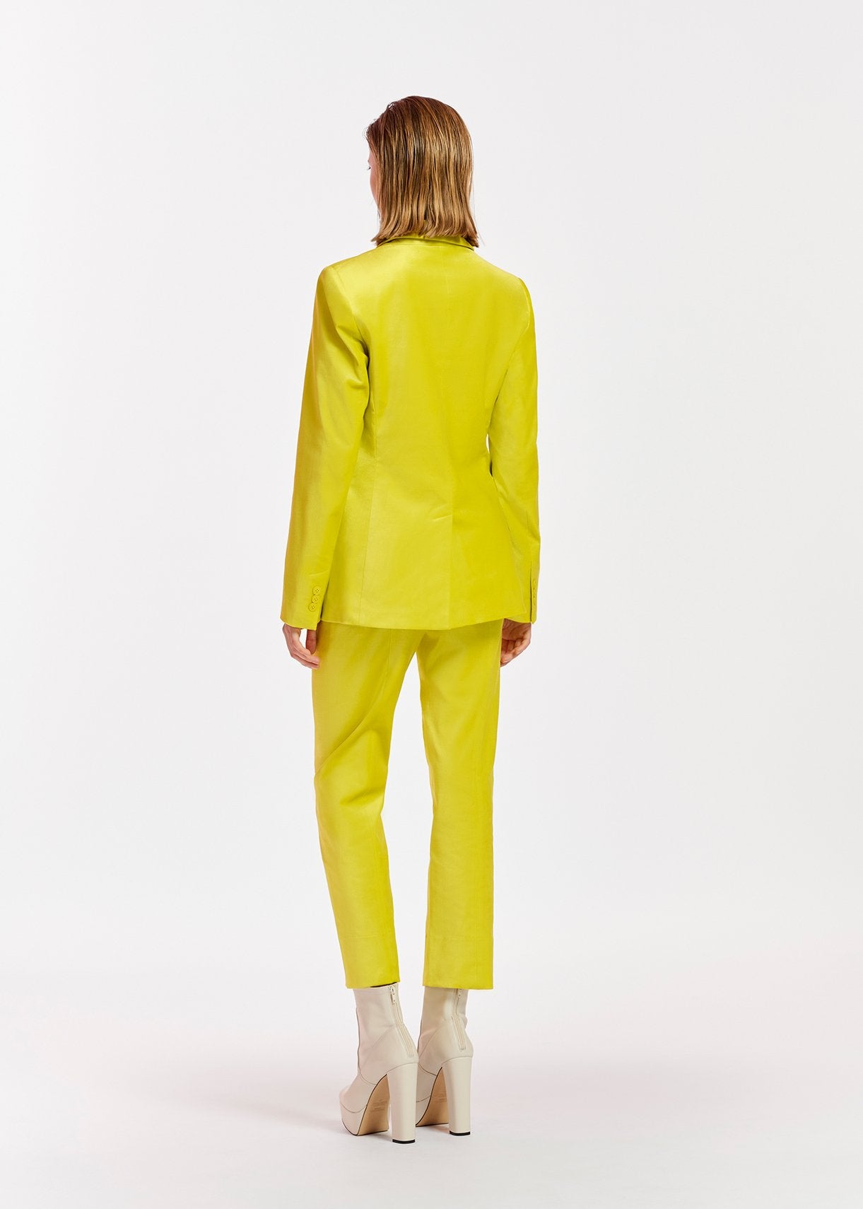 Yellow tapered-leg velvet pants RE—SSENTIEL | Essentiel second hand