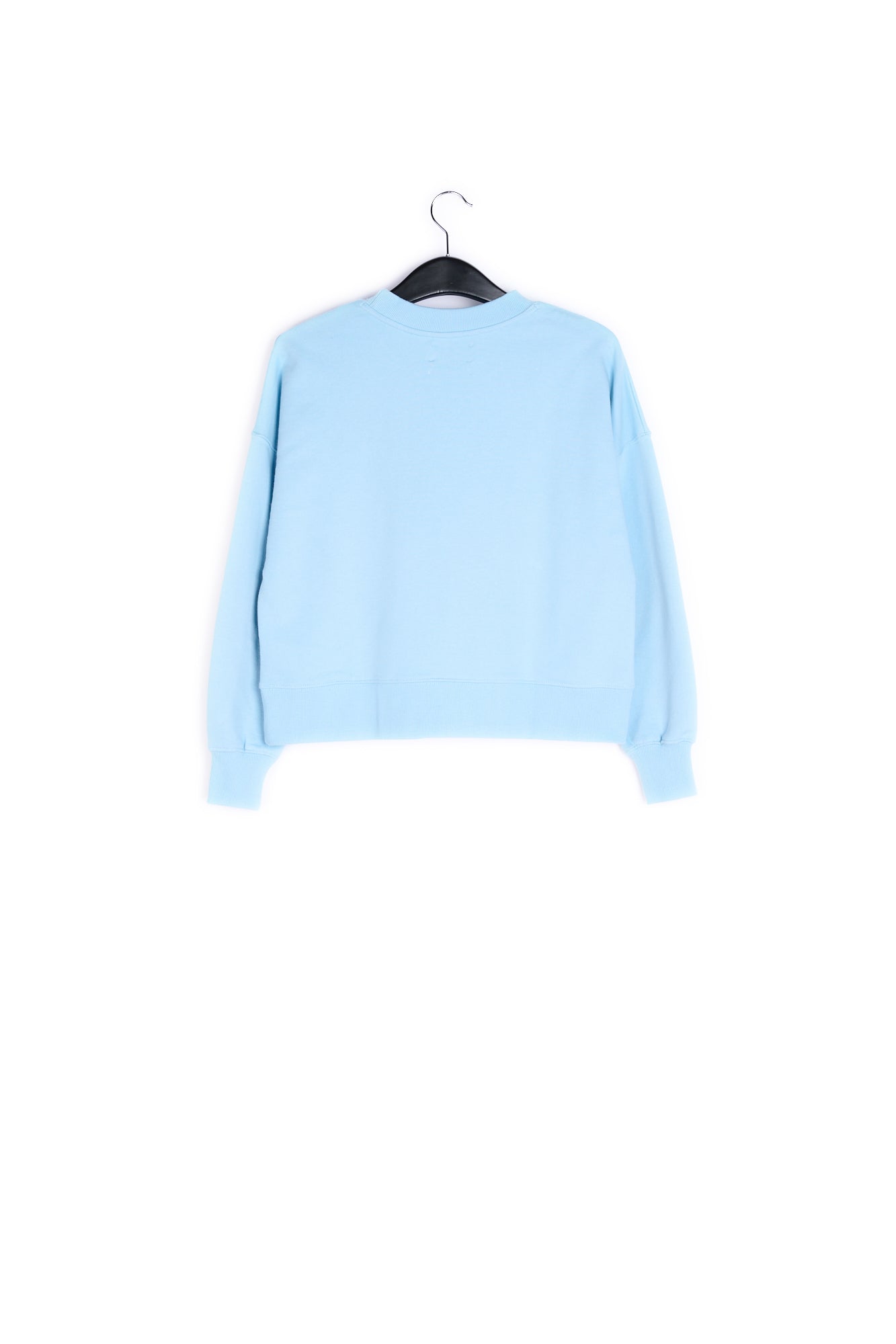 Sky blue cotton-jersey sweatshirt with 'riot' embroidery RE—SSENTIEL | Essentiel second hand