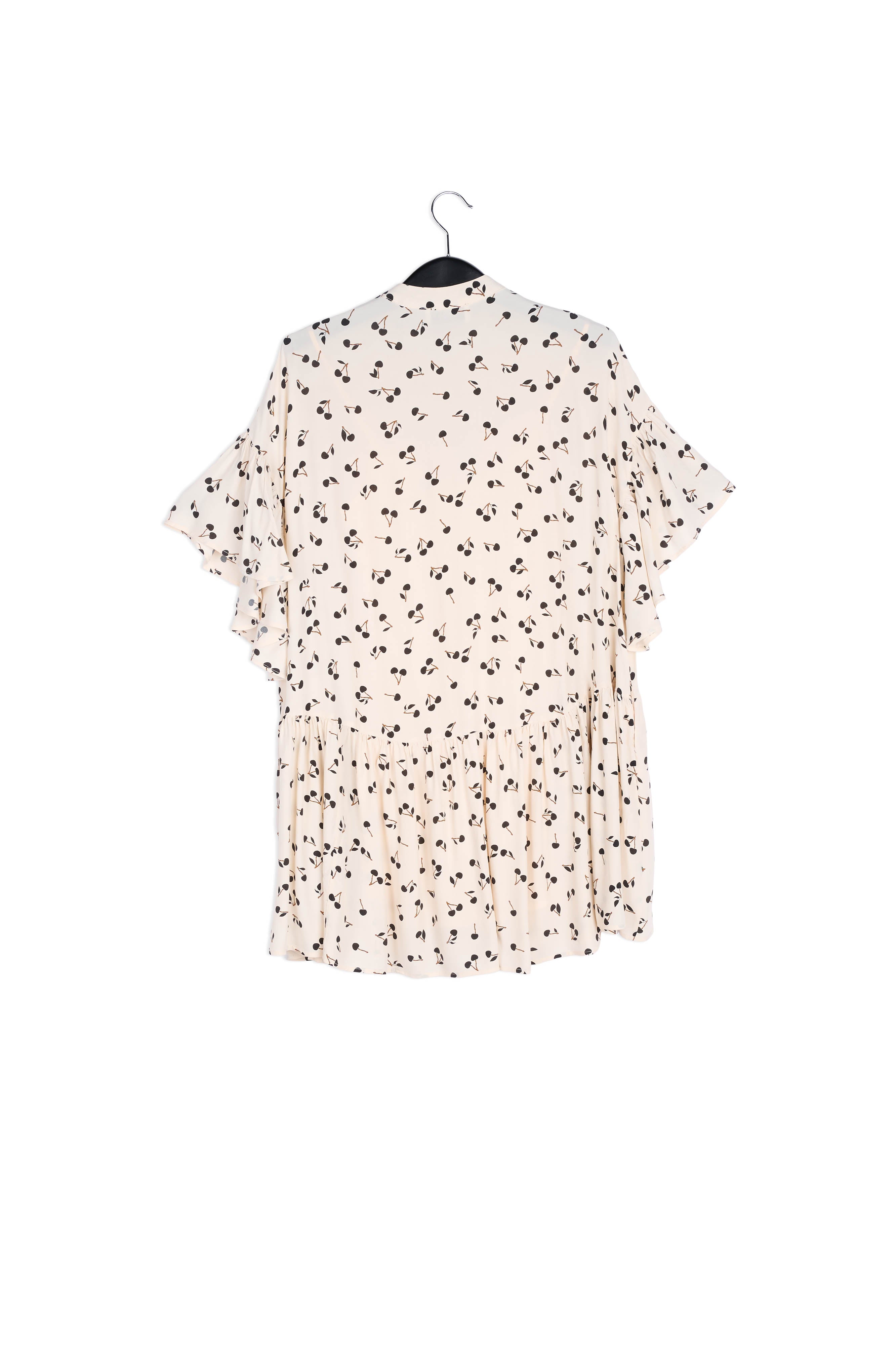 Gebroken witte mini-jurk met kersenprint RE—SSENTIEL | Essentiel second hand