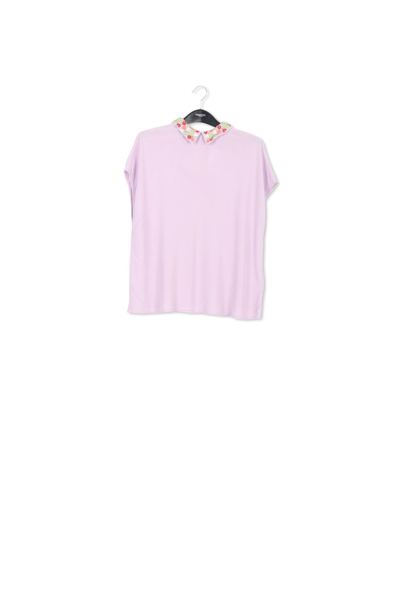 Top lilas à  manches courtes avec col à  strass RE—SSENTIEL | Essentiel second hand