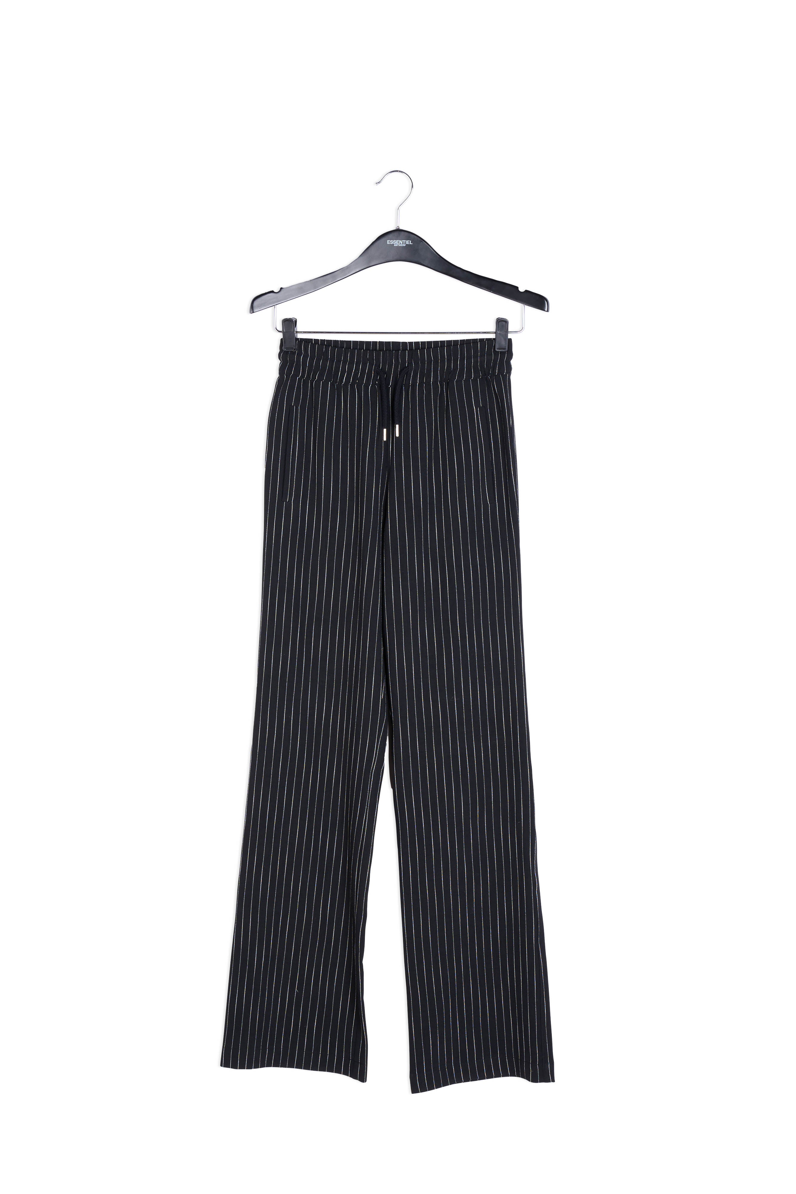 Pantalon noir à fines rayures RE—SSENTIEL | Essentiel second hand