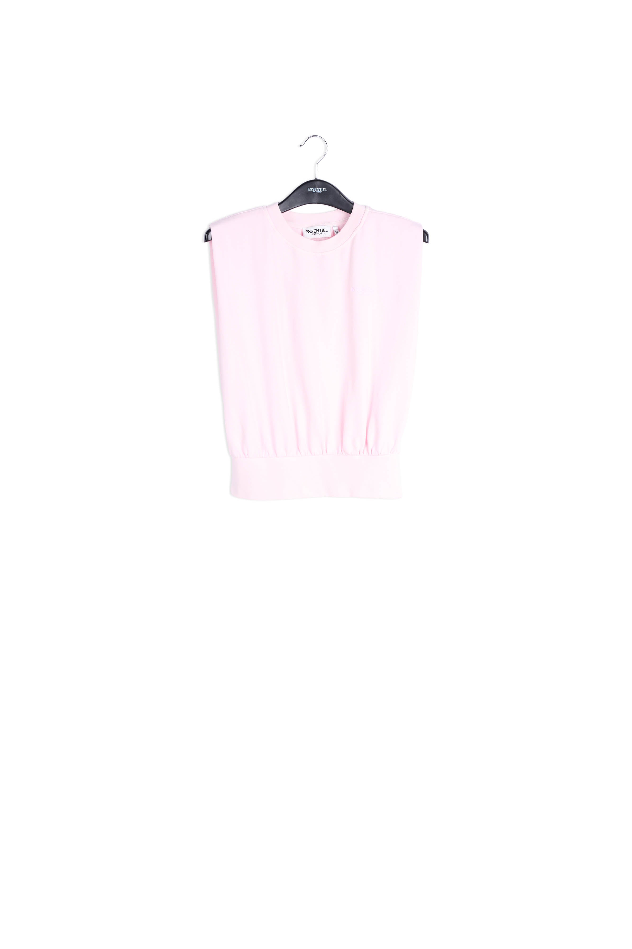 Light pink organic-cotton jersey top RE—SSENTIEL | Essentiel second hand