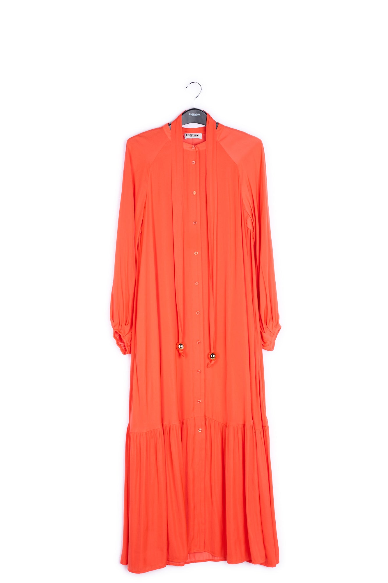 Bright orange long-sleeved maxi dress RE—SSENTIEL | Essentiel second hand