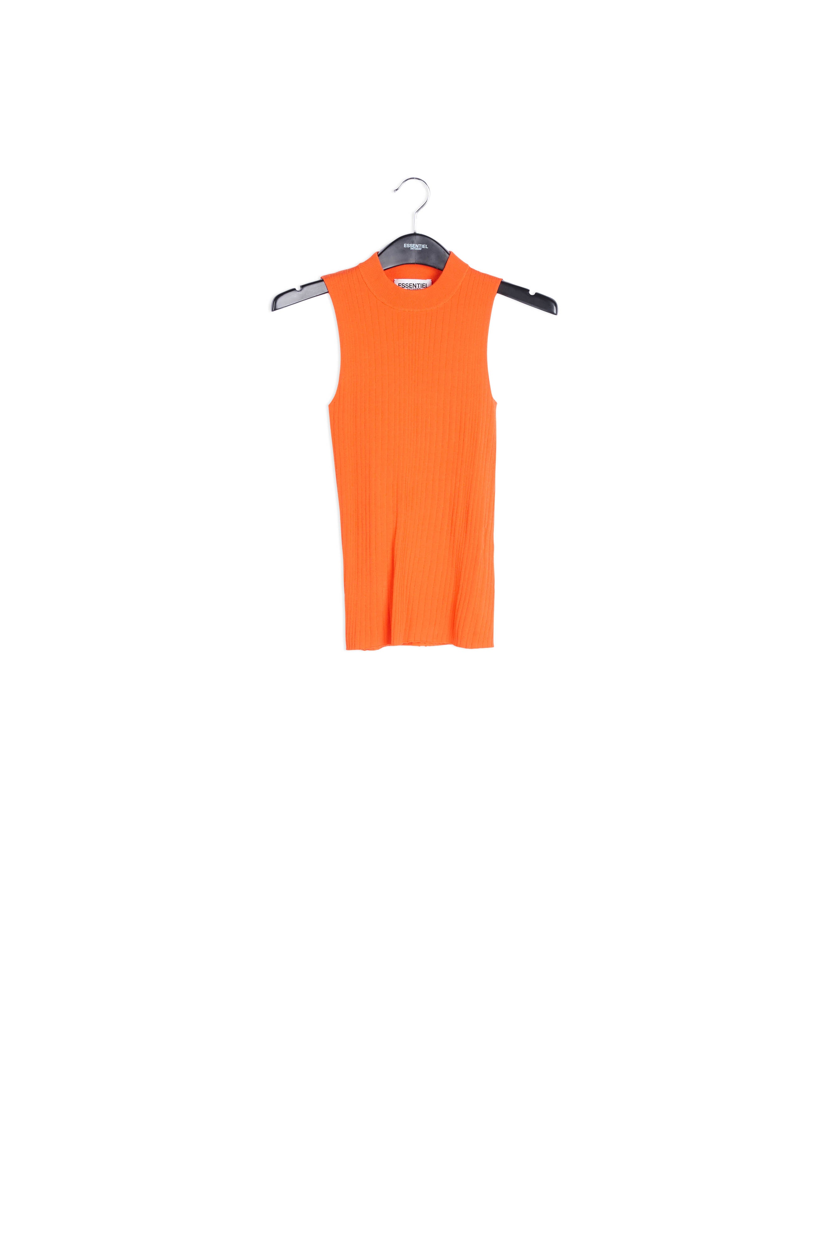 Orange ribbed-knit top RE—SSENTIEL | Essentiel second hand