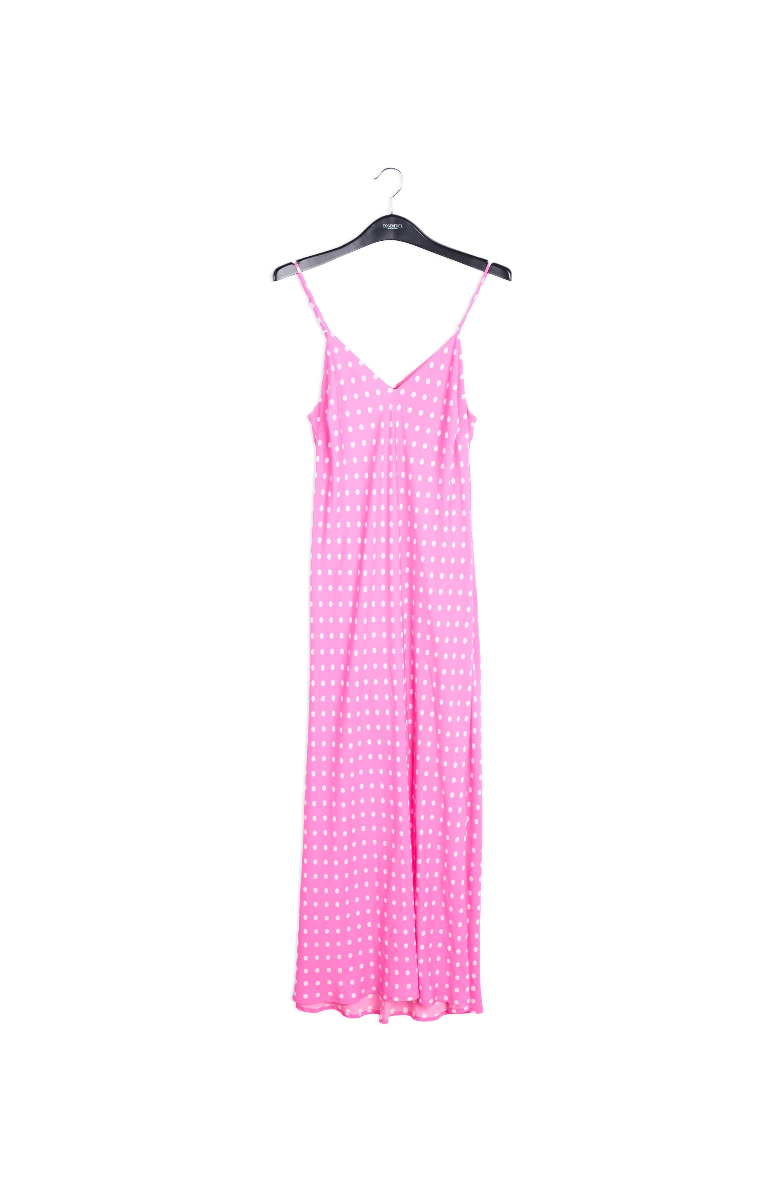 Neon pink polka dot slip dress RE—SSENTIEL | Essentiel second hand