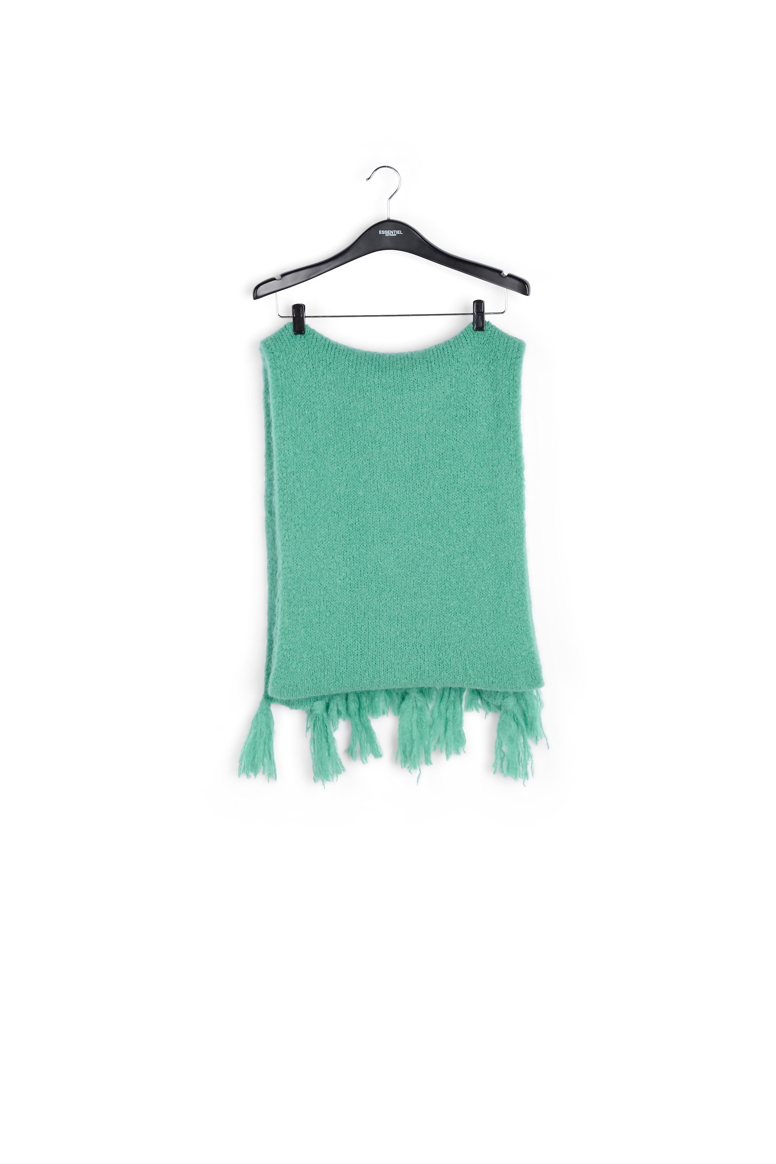 Teal oversized mohair-blend scarf RE—SSENTIEL | Essentiel second hand