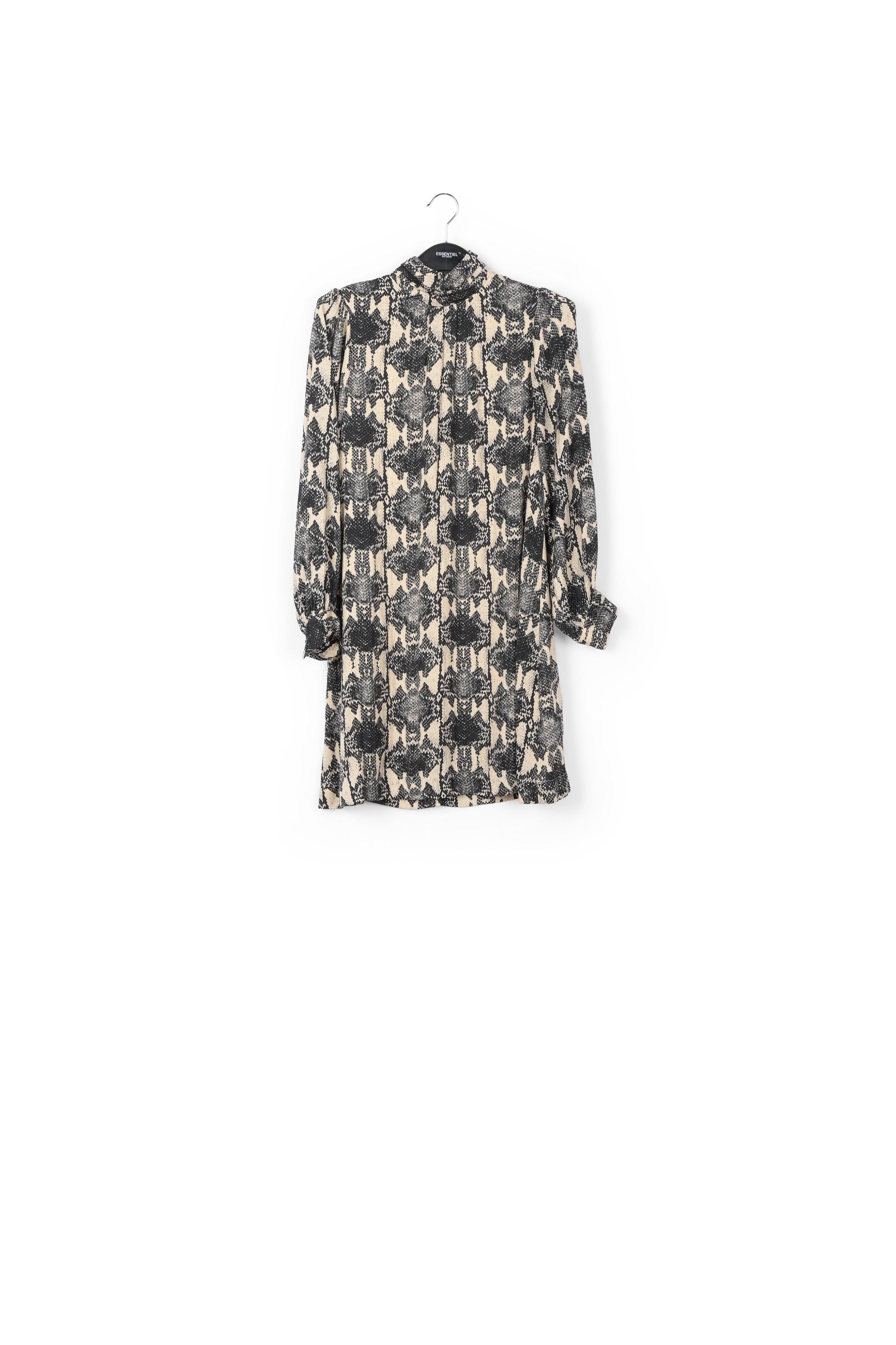 Mini robe à col roulé écrue à imprimé serpent RE—SSENTIEL | Essentiel second hand