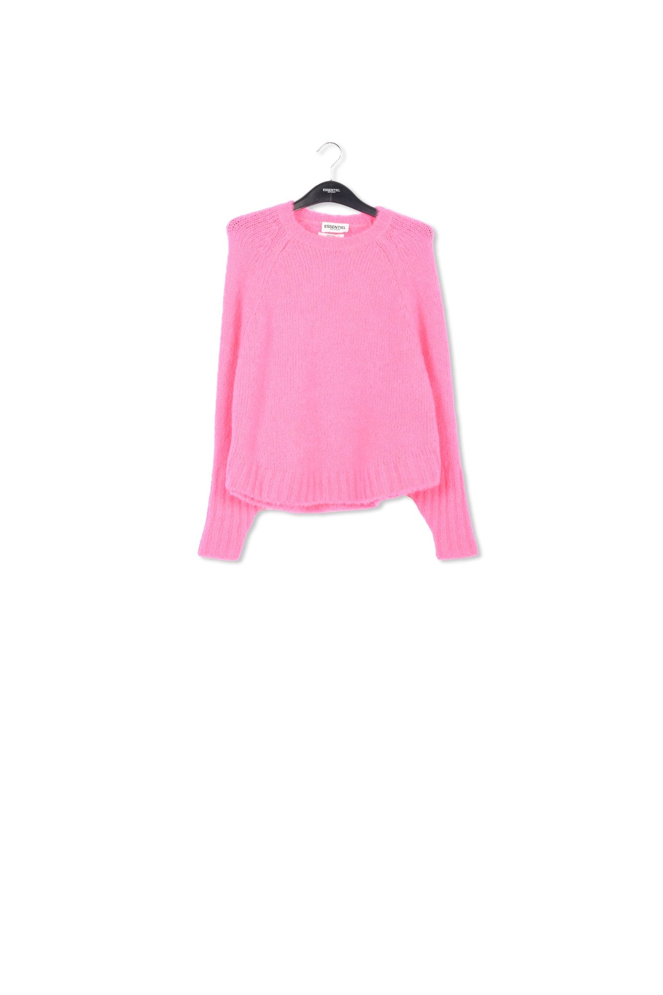 Neon pink knit sweater with cape effect RE—SSENTIEL | Essentiel second hand
