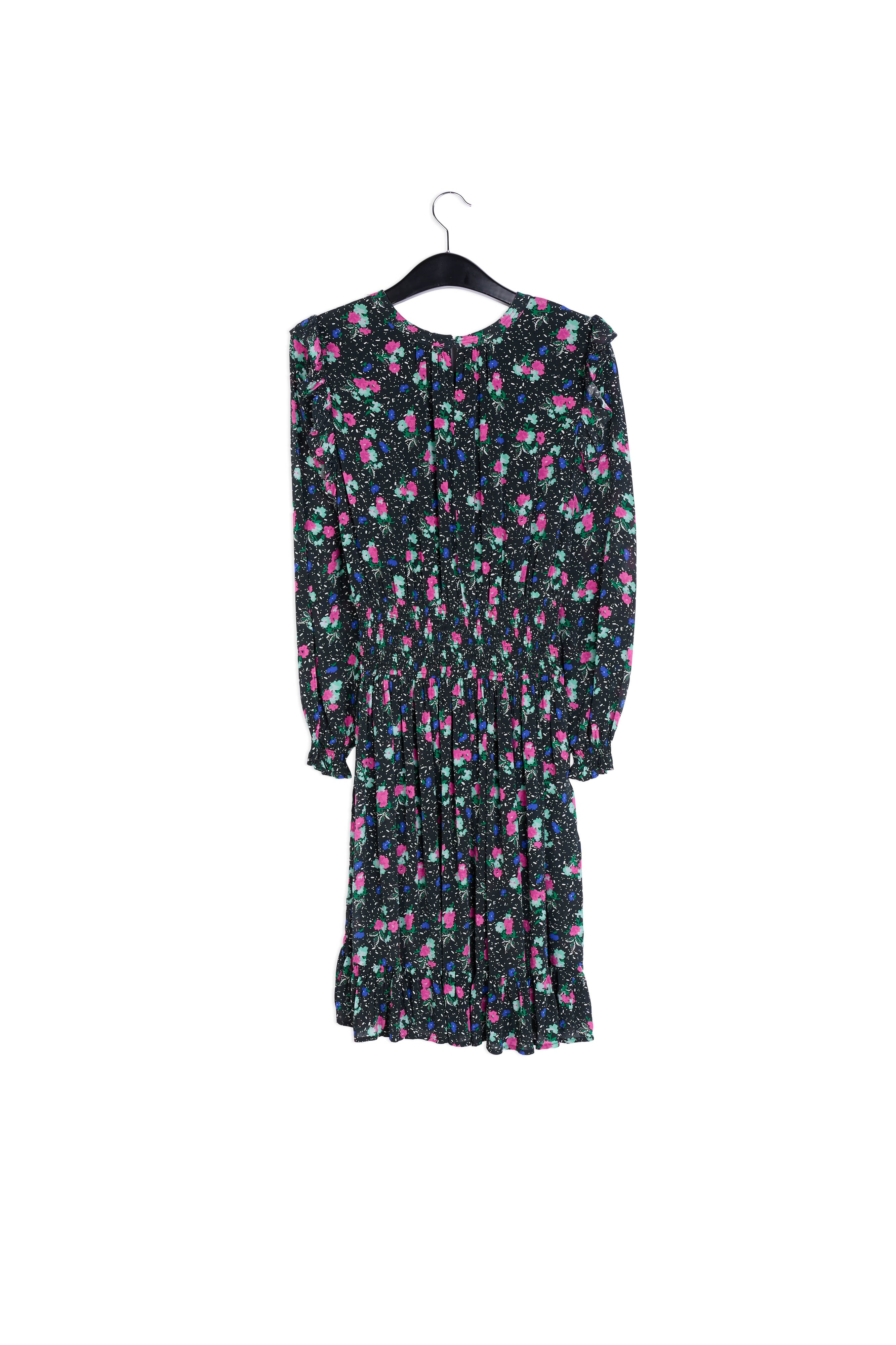 Robe midi noire à imprimé floral RE—SSENTIEL | Essentiel second hand