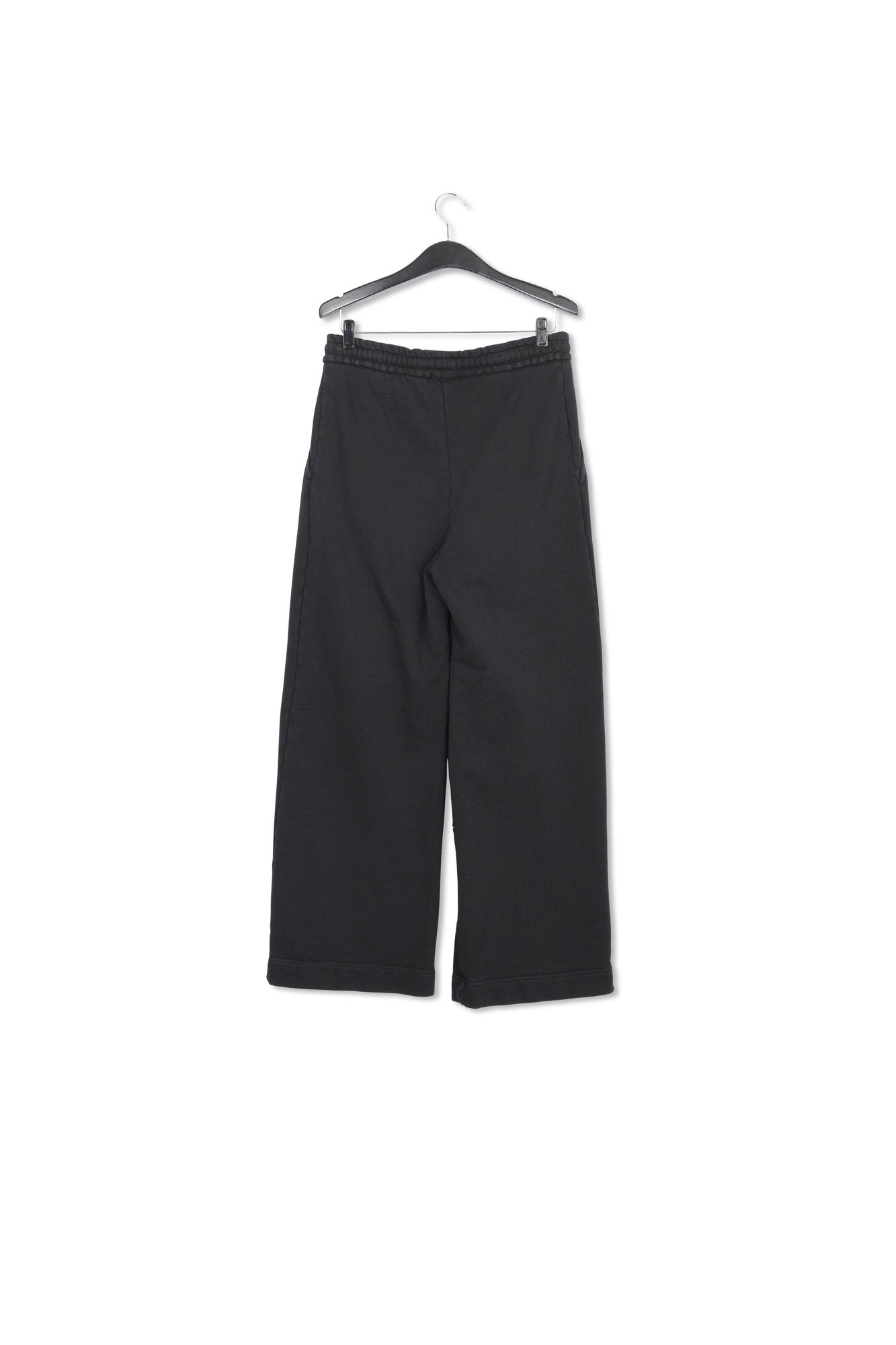 Black wide-leg cotton-jersey sweatpants RE—SSENTIEL | Essentiel second hand