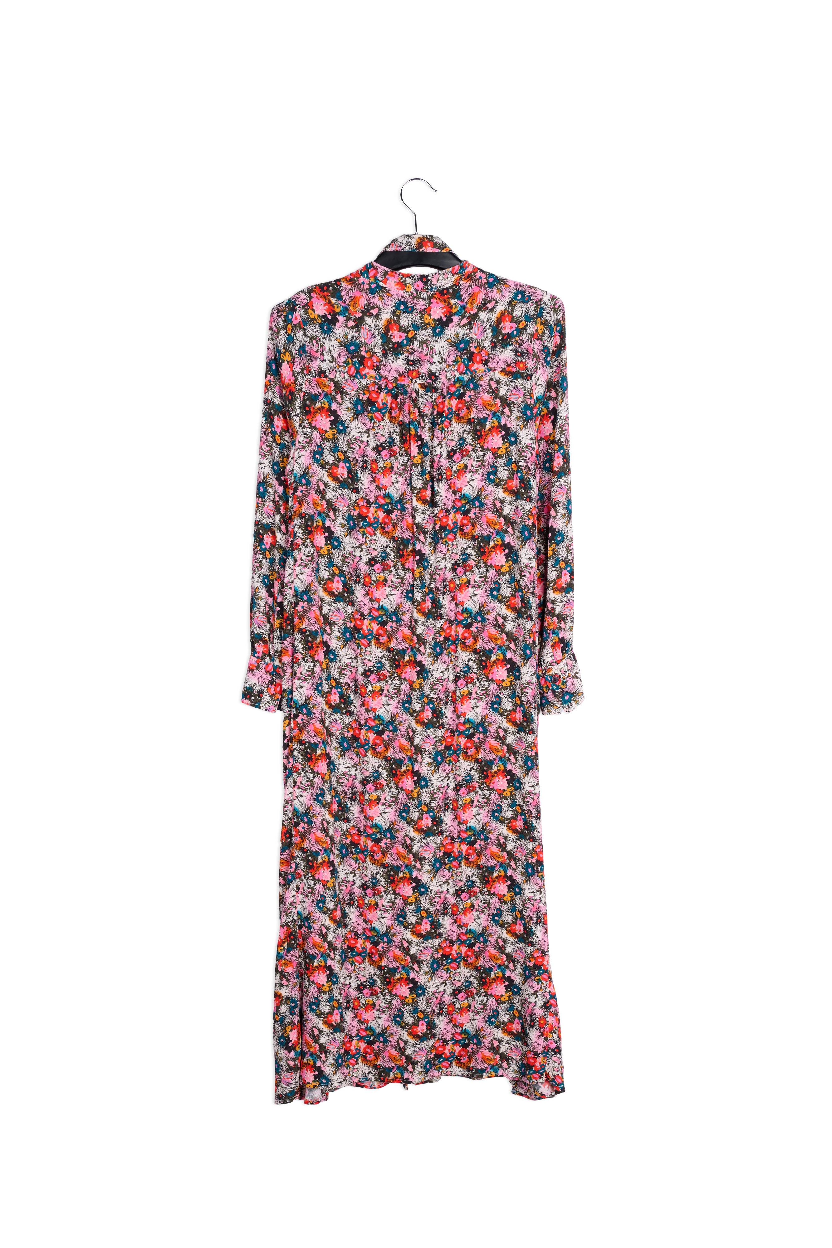 Pink floral print a-line shirt dress RE—SSENTIEL | Essentiel second hand