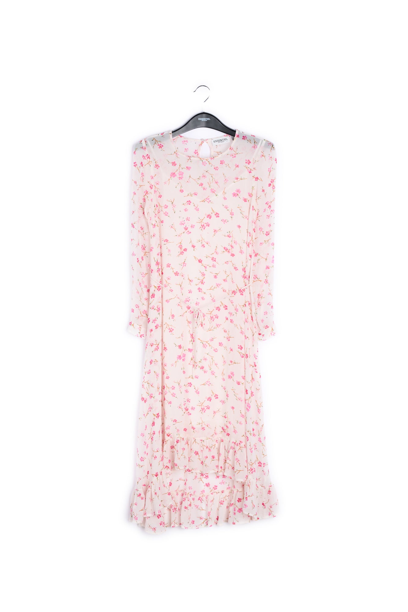 Off white floral midi A-line dress RE—SSENTIEL | Essentiel second hand