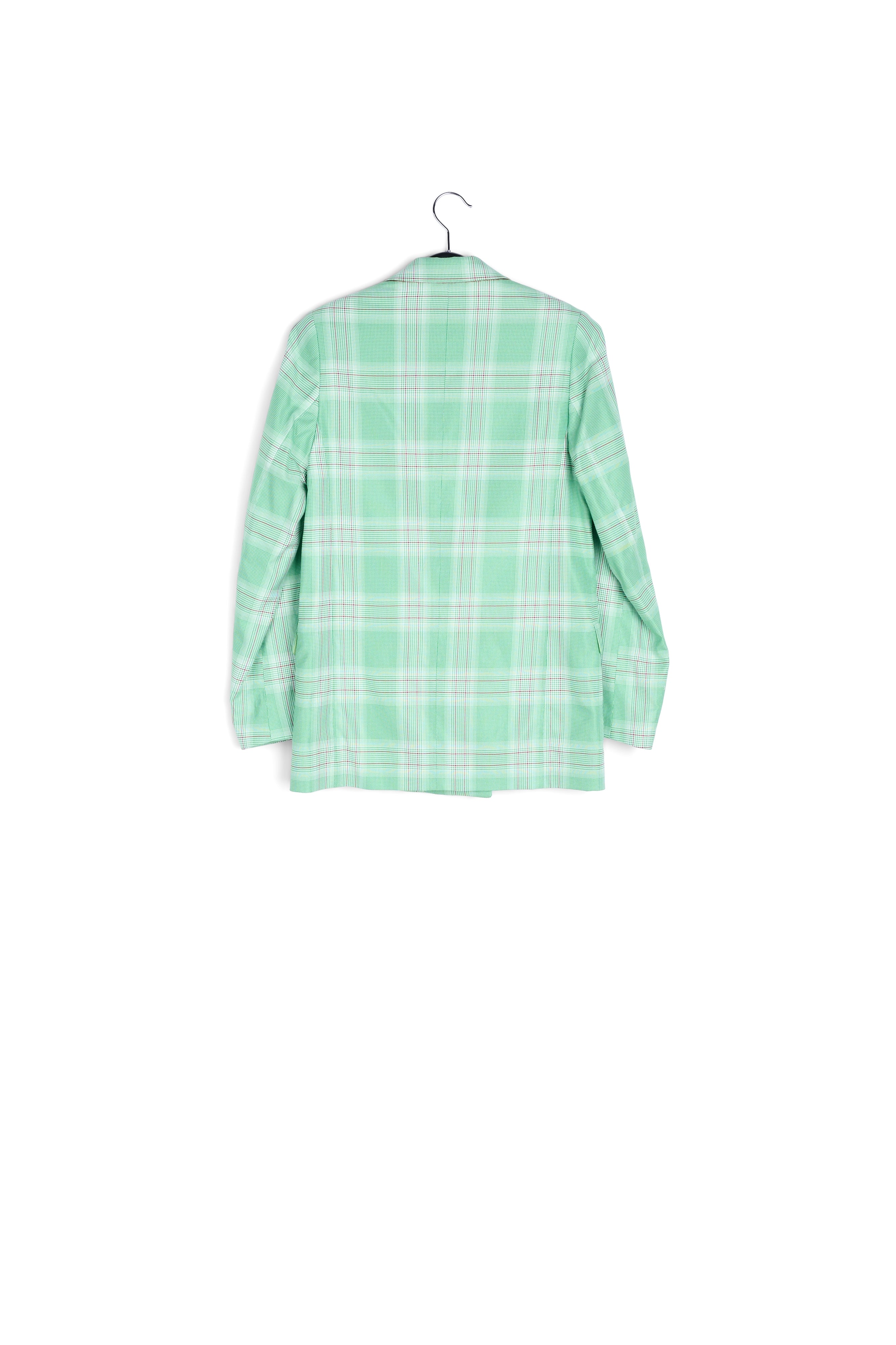 Veste croisée en tartan vert RE—SSENTIEL | Essentiel second hand