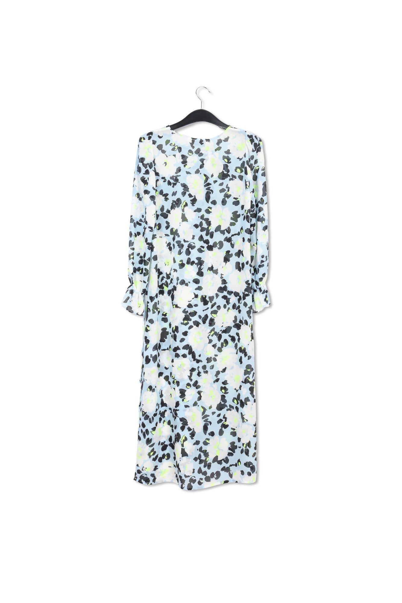 Light blue floral-print belted midi dress RE—SSENTIEL | Essentiel second hand