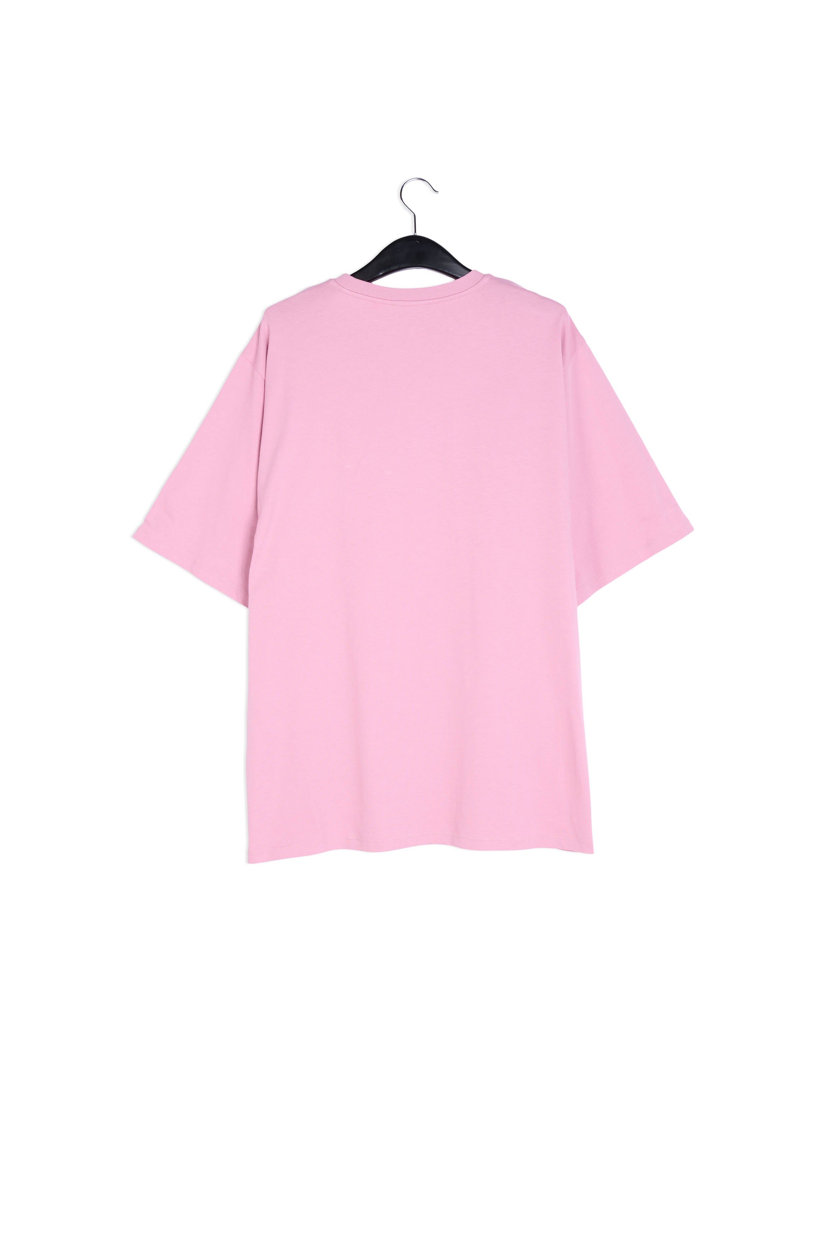 Dusty pink blurred slogan cotton-jersey oversized t-shirt RE—SSENTIEL | Essentiel second hand