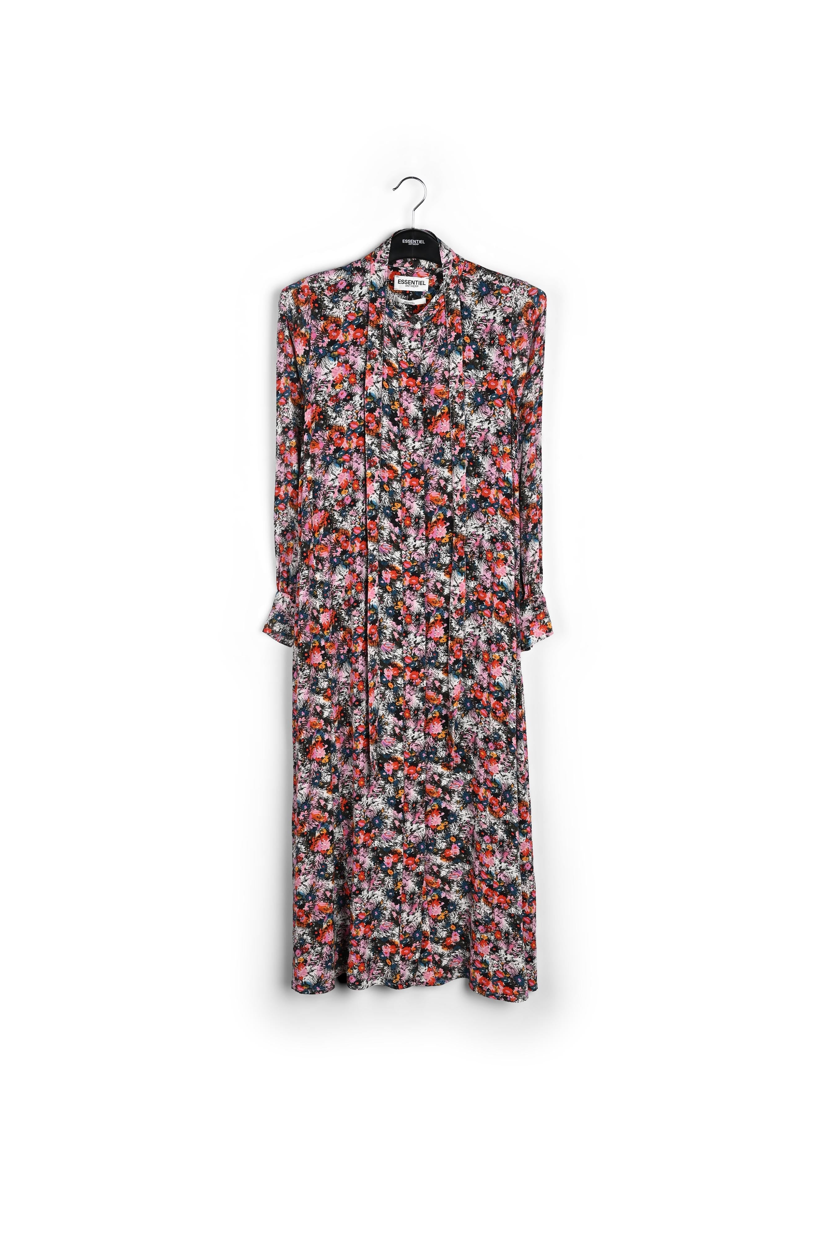 Roze A-lijn hemdjurk met bloemenprint RE—SSENTIEL | Essentiel second hand