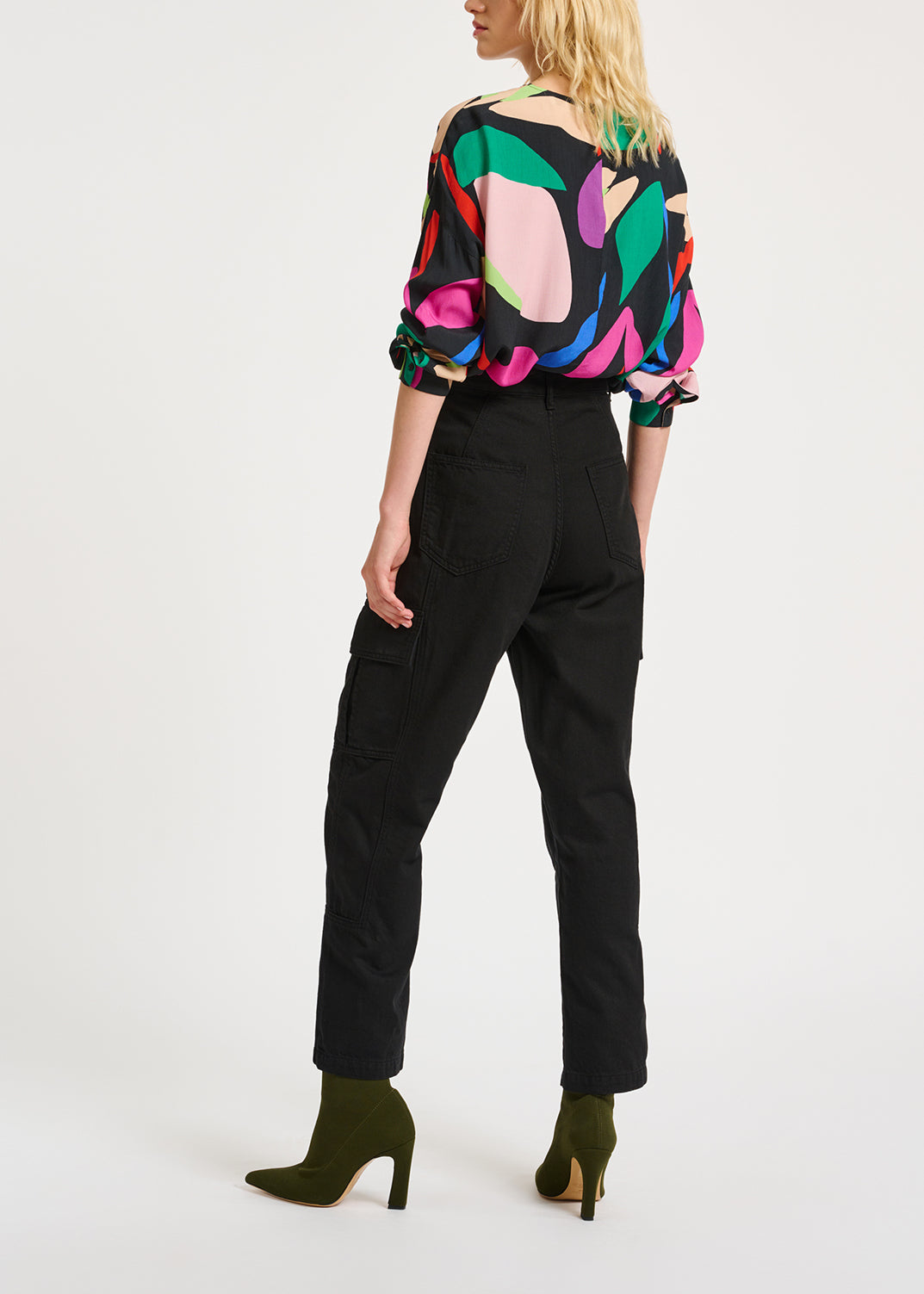 Zwarte top met grafische print RE—SSENTIEL | Essentiel second hand