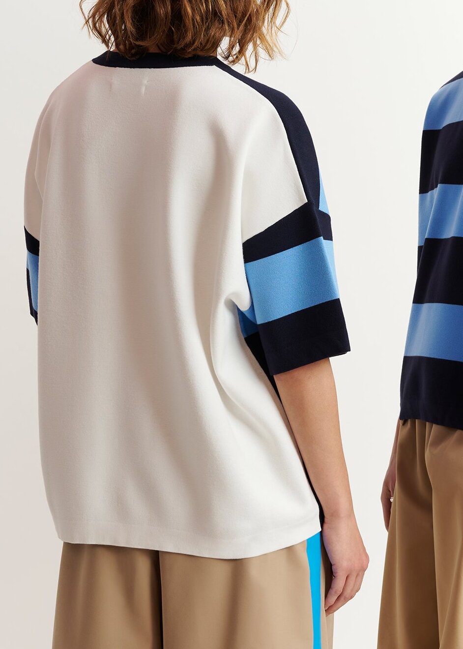 Blue and navy blue striped knit sweater RE—SSENTIEL | Essentiel second hand