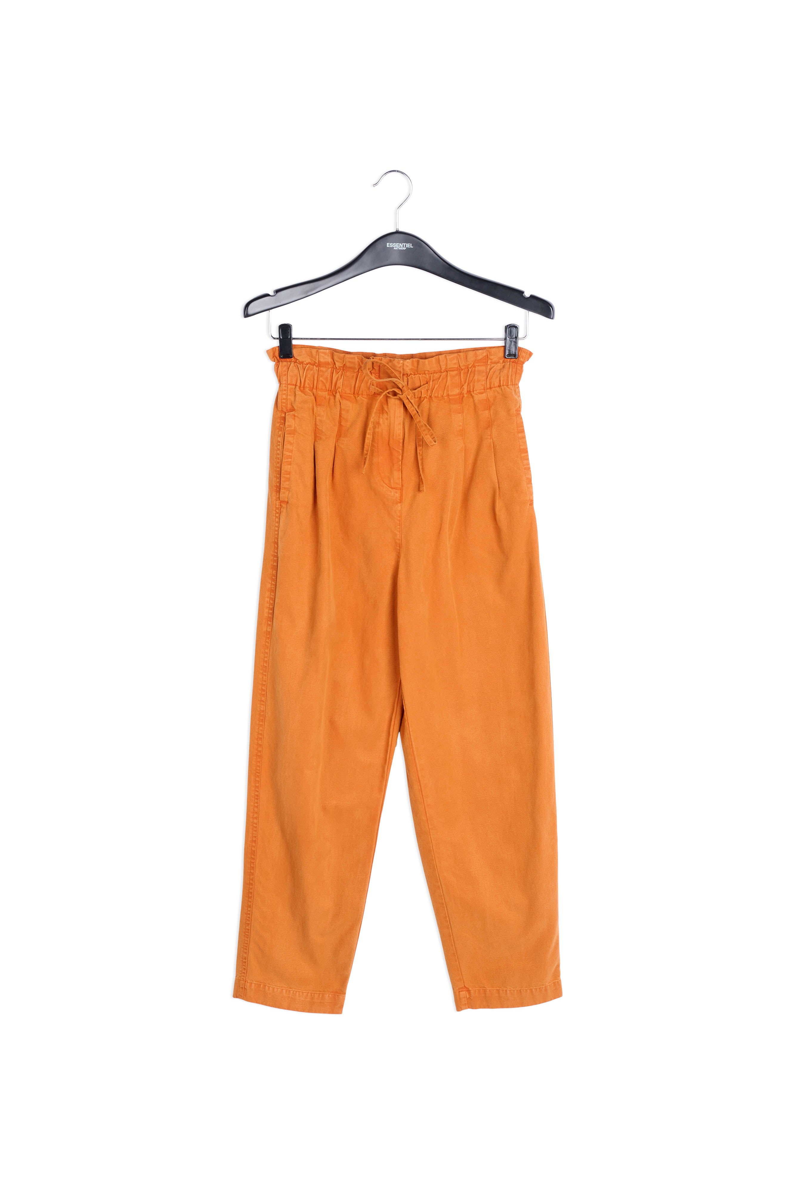 Orange cotton tapered pants RE—SSENTIEL | Essentiel second hand