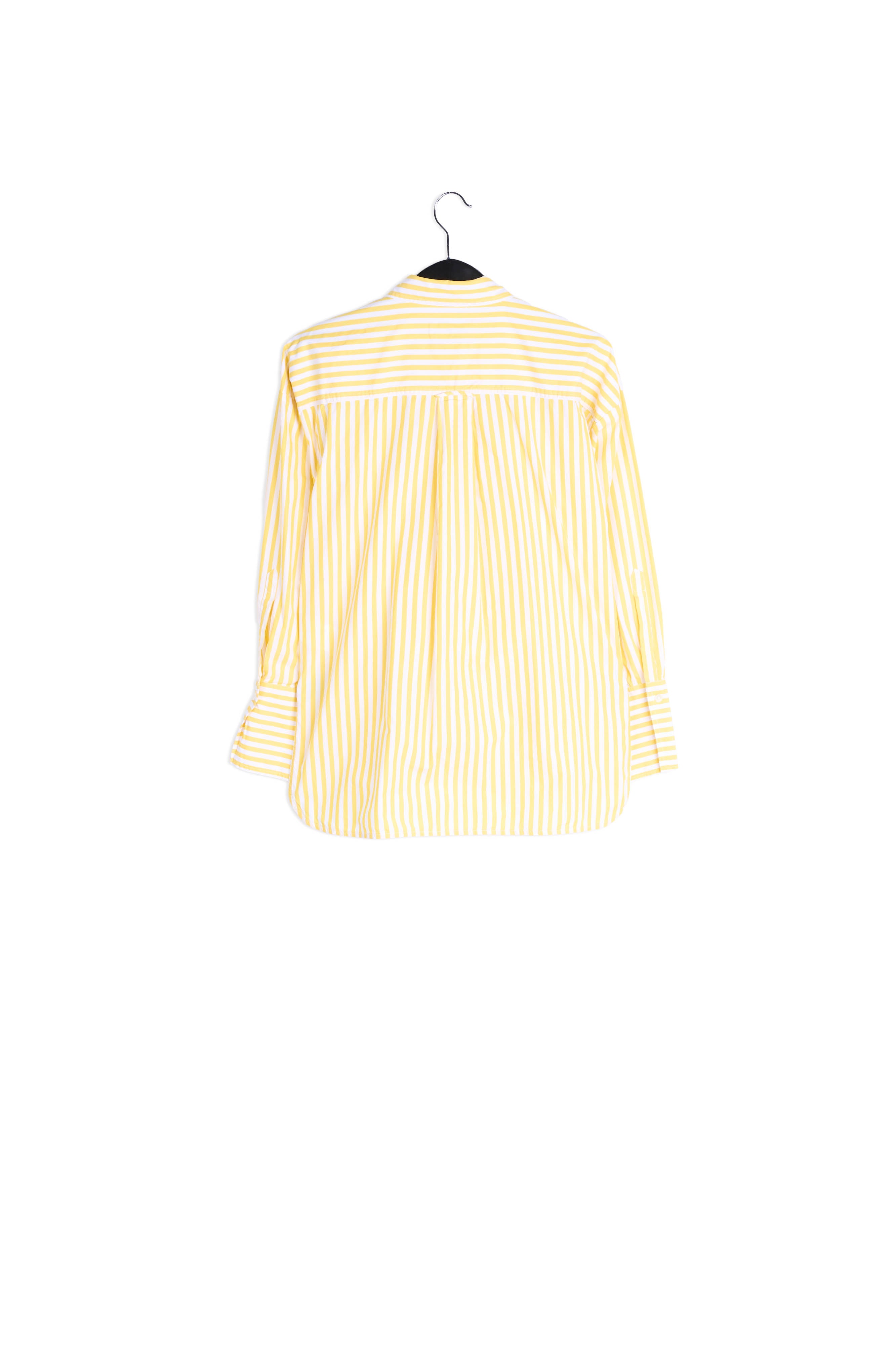 White and yellow striped oversized cotton shirt RE—SSENTIEL | Essentiel second hand