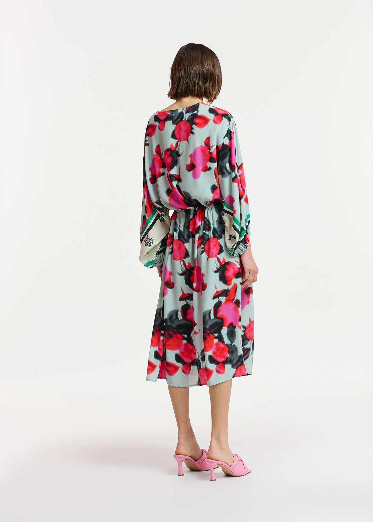 Robe midi bleu clair à imprimé fleuri RE—SSENTIEL | Essentiel second hand