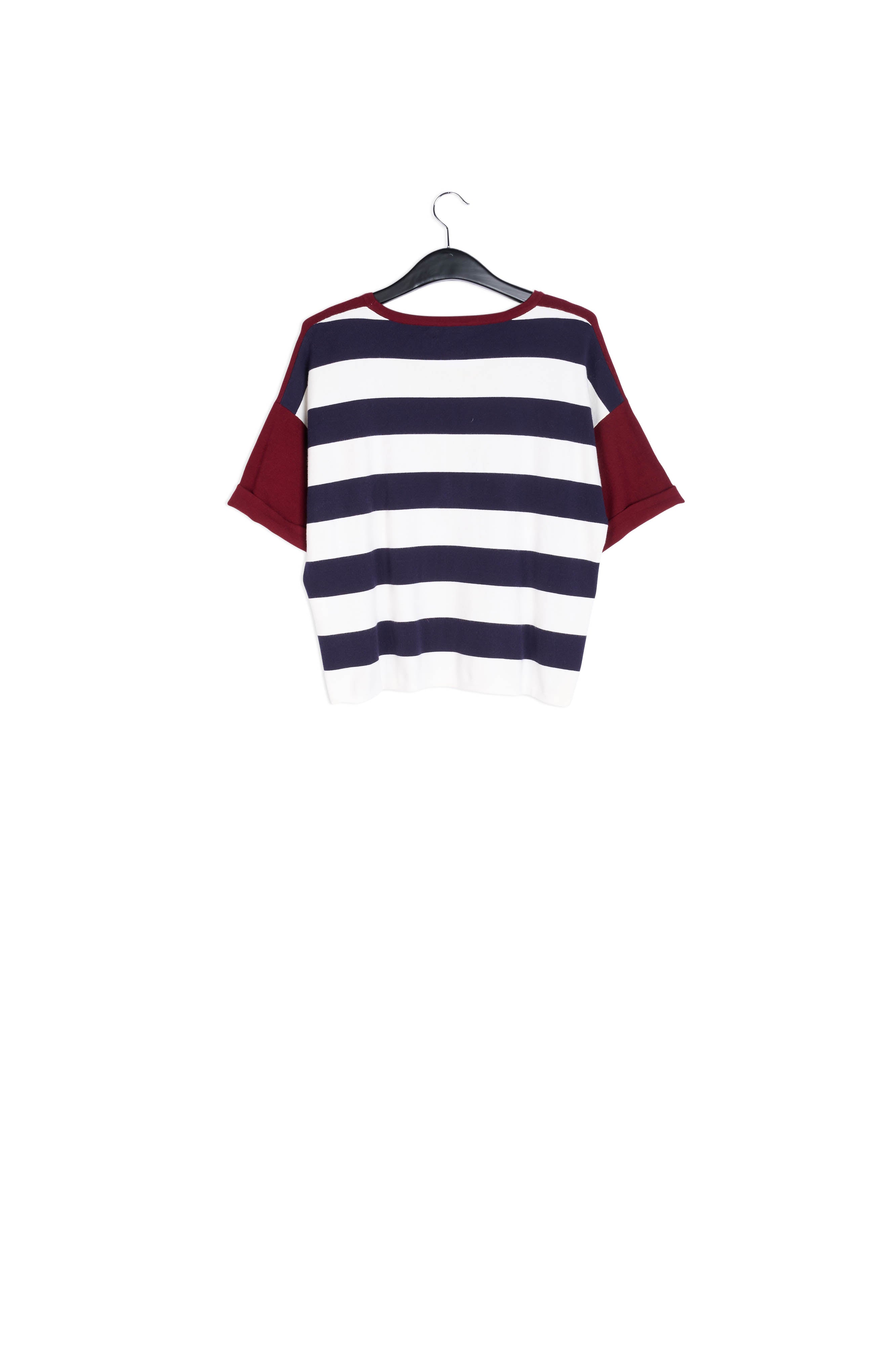 Red striped short-sleeved sweater RE—SSENTIEL | Essentiel second hand