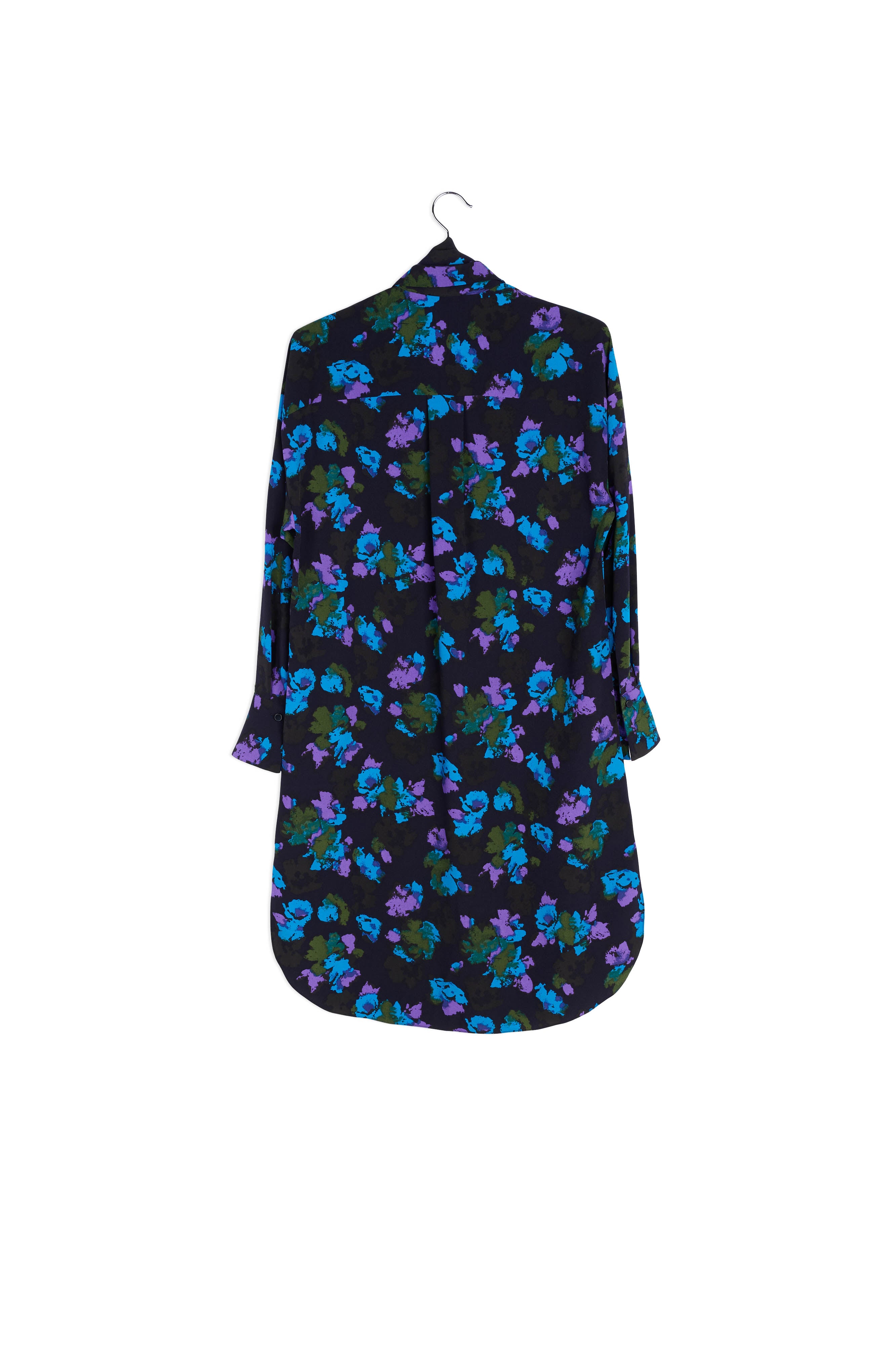 Midi-hemdjurk met zwart en rode bloemenprint RE—SSENTIEL | Essentiel second hand