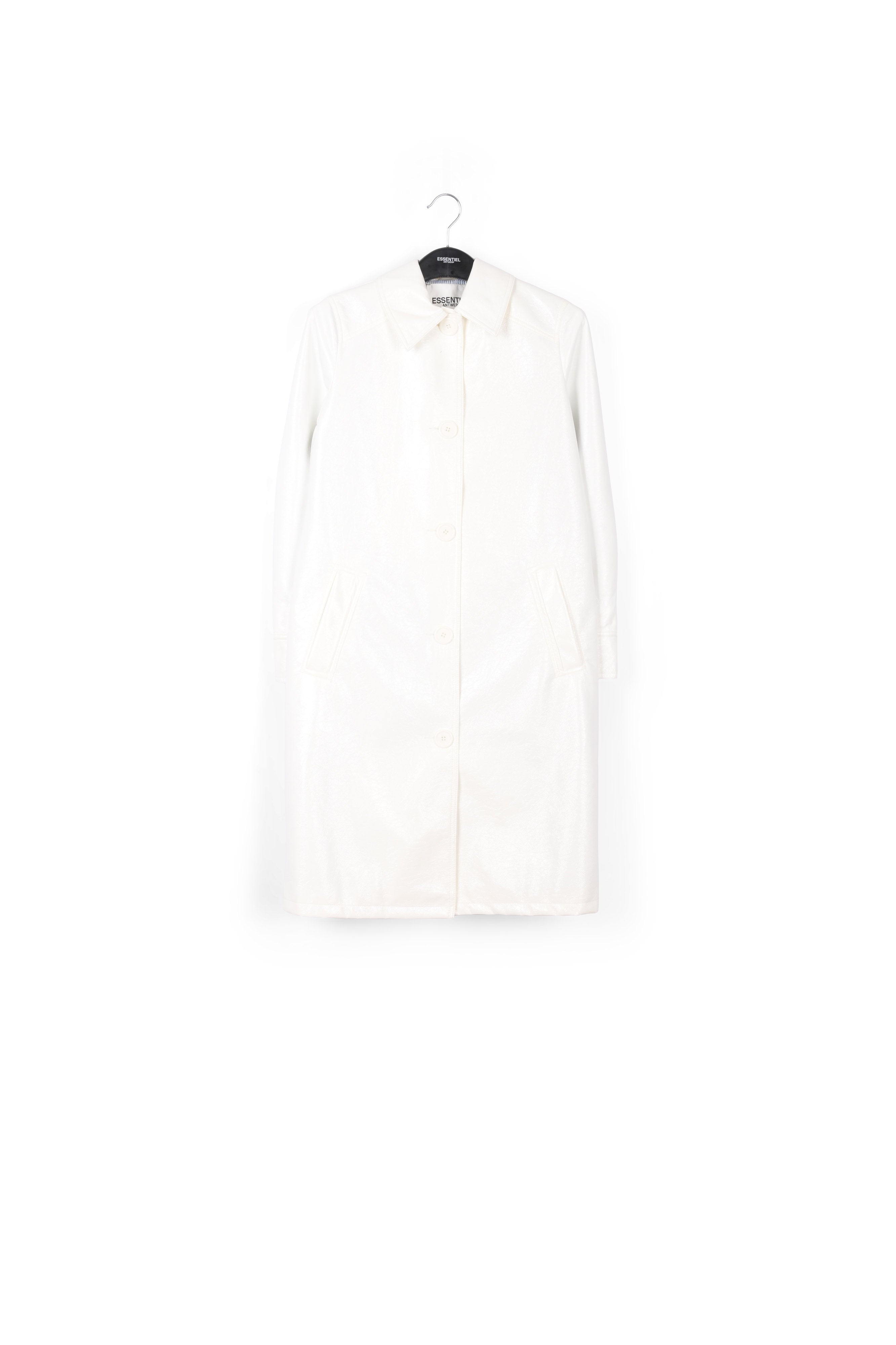 Imperméable en simili cuir verni blanc cassé RE—SSENTIEL | Essentiel second hand