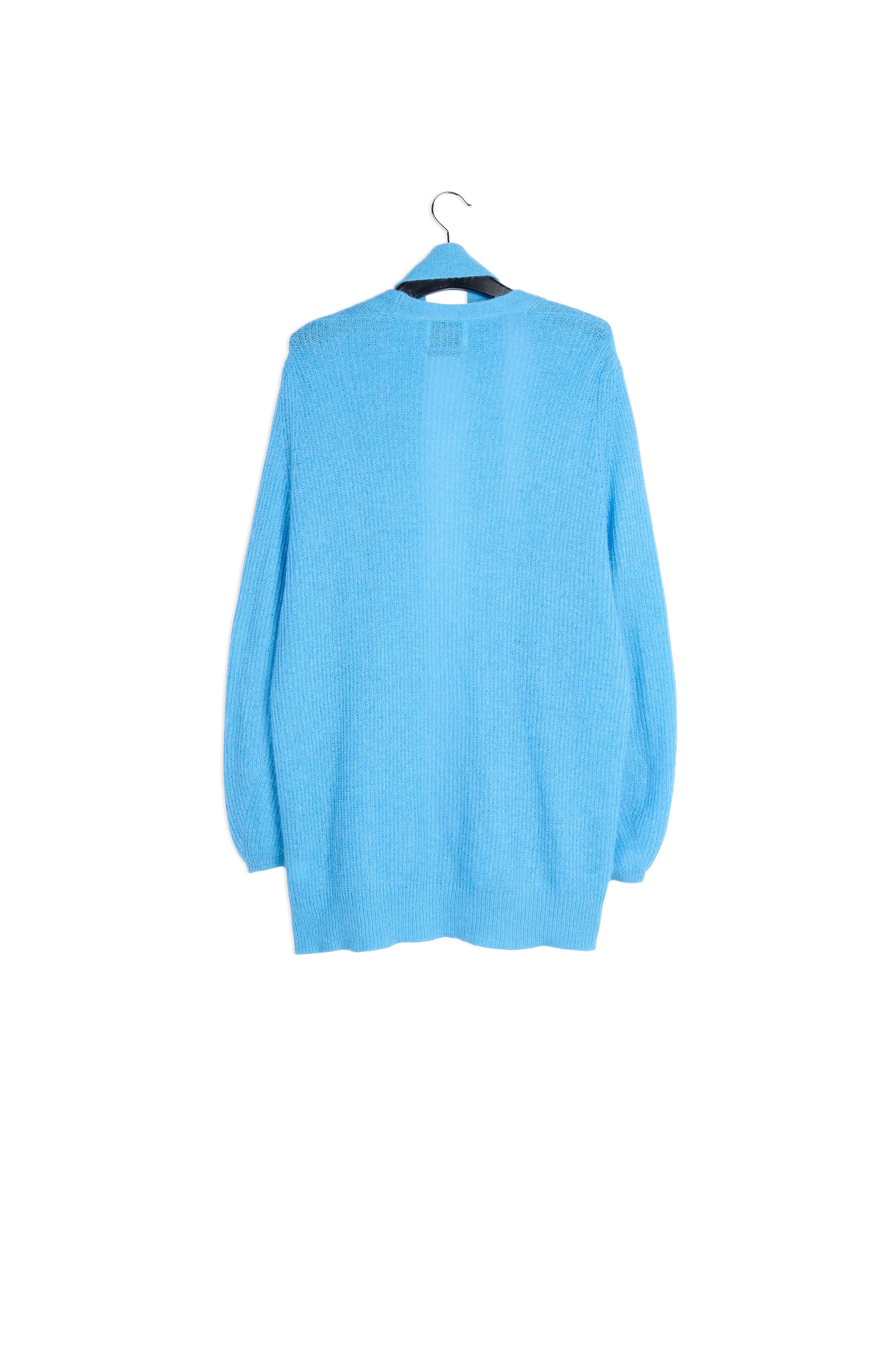 Light blue mohair blend cardigan with belt RE—SSENTIEL | Essentiel second hand
