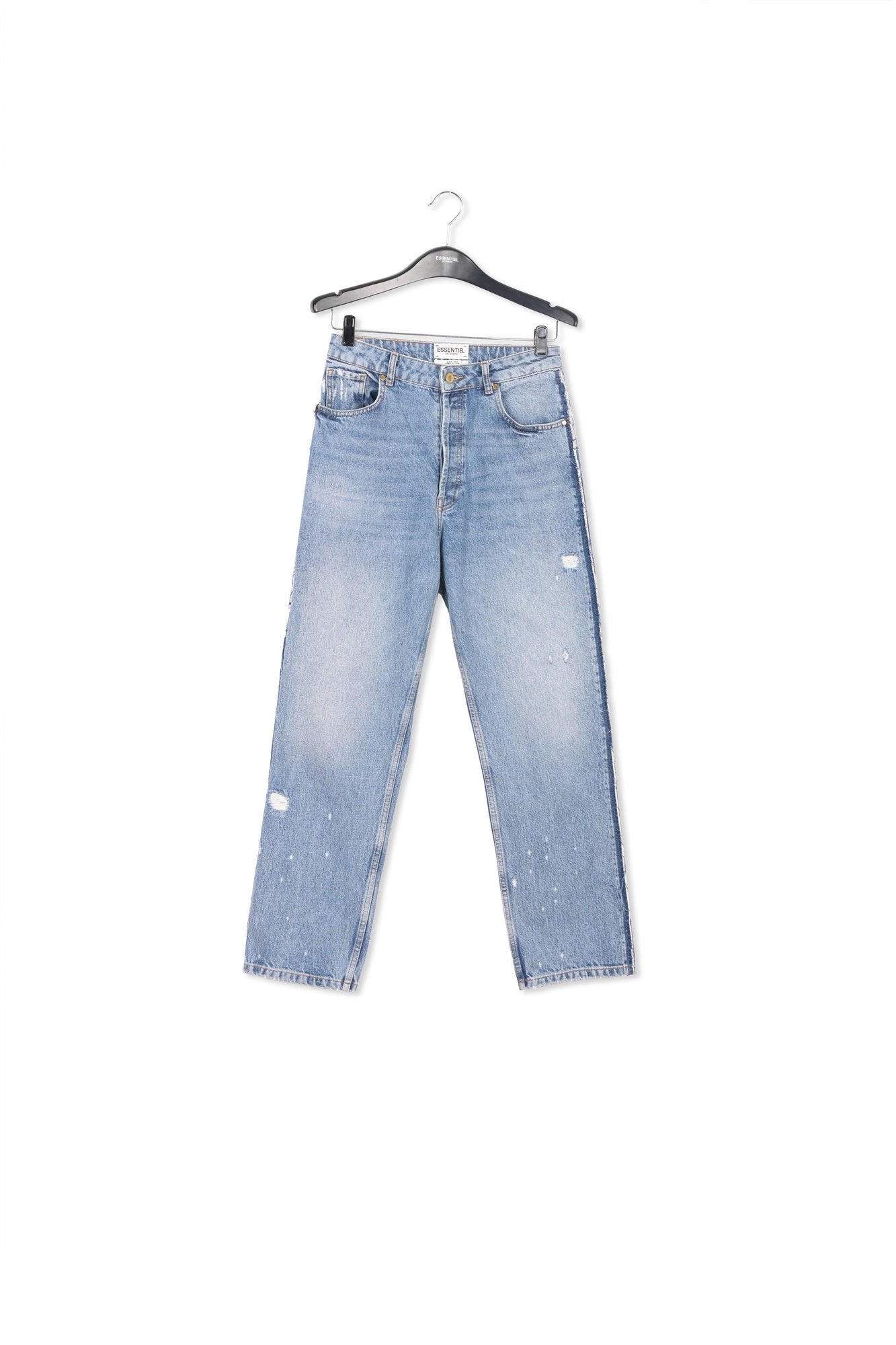 Dark blue distressed high-rise jeans RE—SSENTIEL | Essentiel second hand