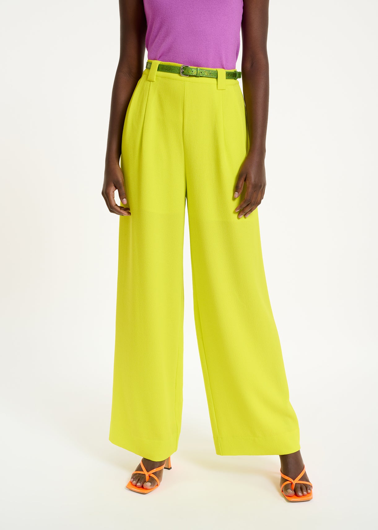 Yellow wide-leg pants RE—SSENTIEL | Essentiel second hand