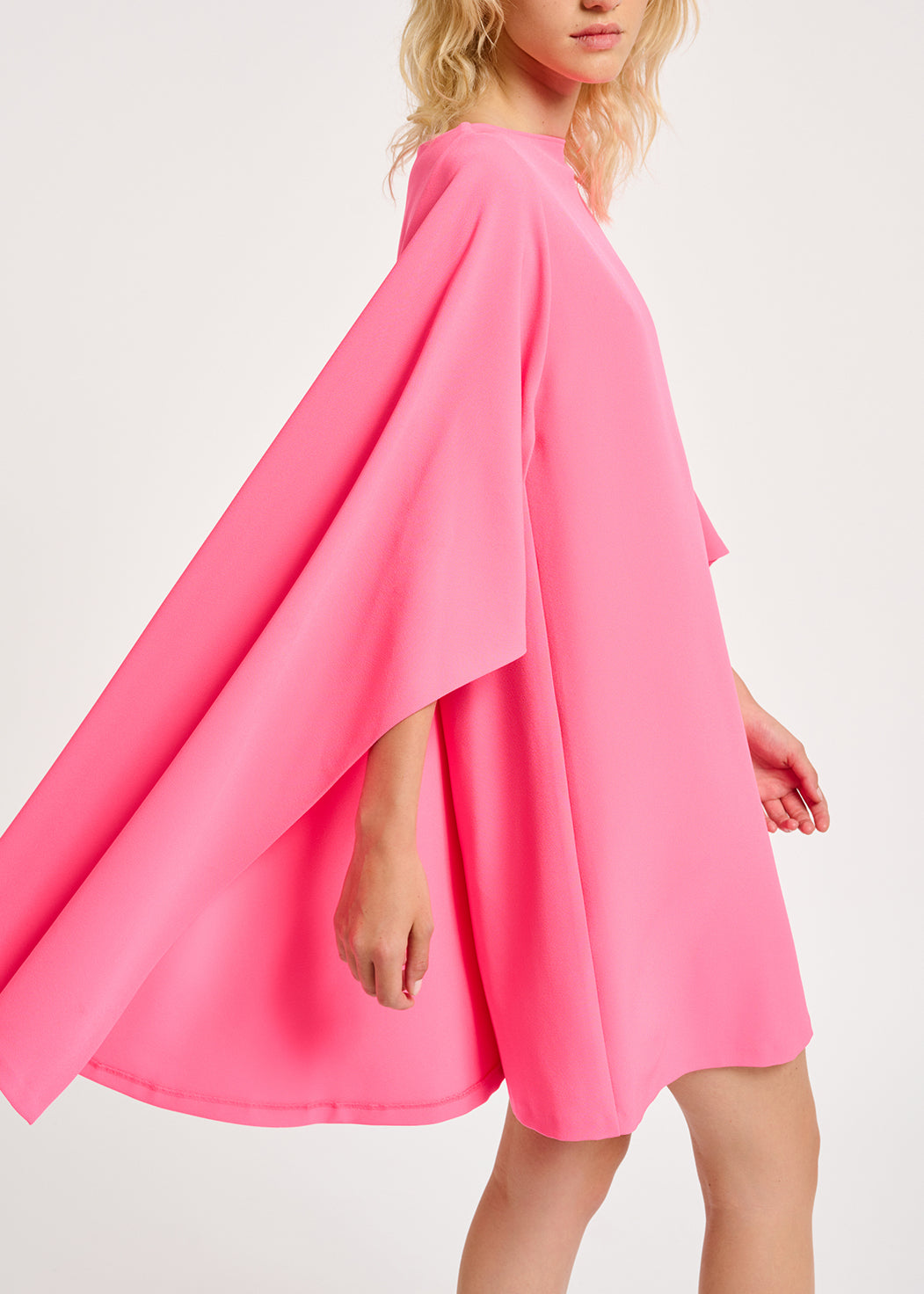 Neon pink cape-effect mini dress RE—SSENTIEL | Essentiel second hand