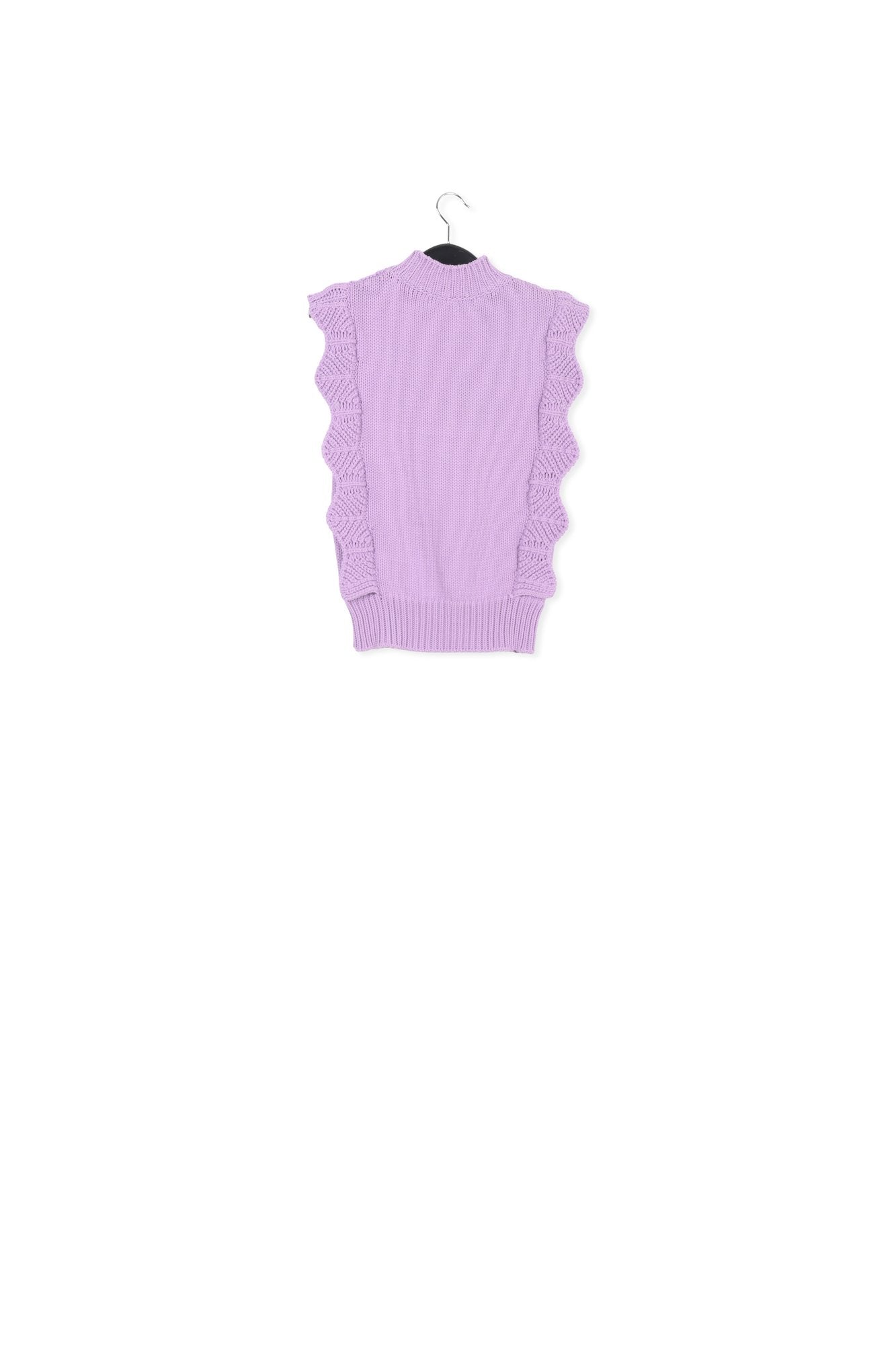 Lilac sleeveless ruffle sweater RE—SSENTIEL | Essentiel second hand