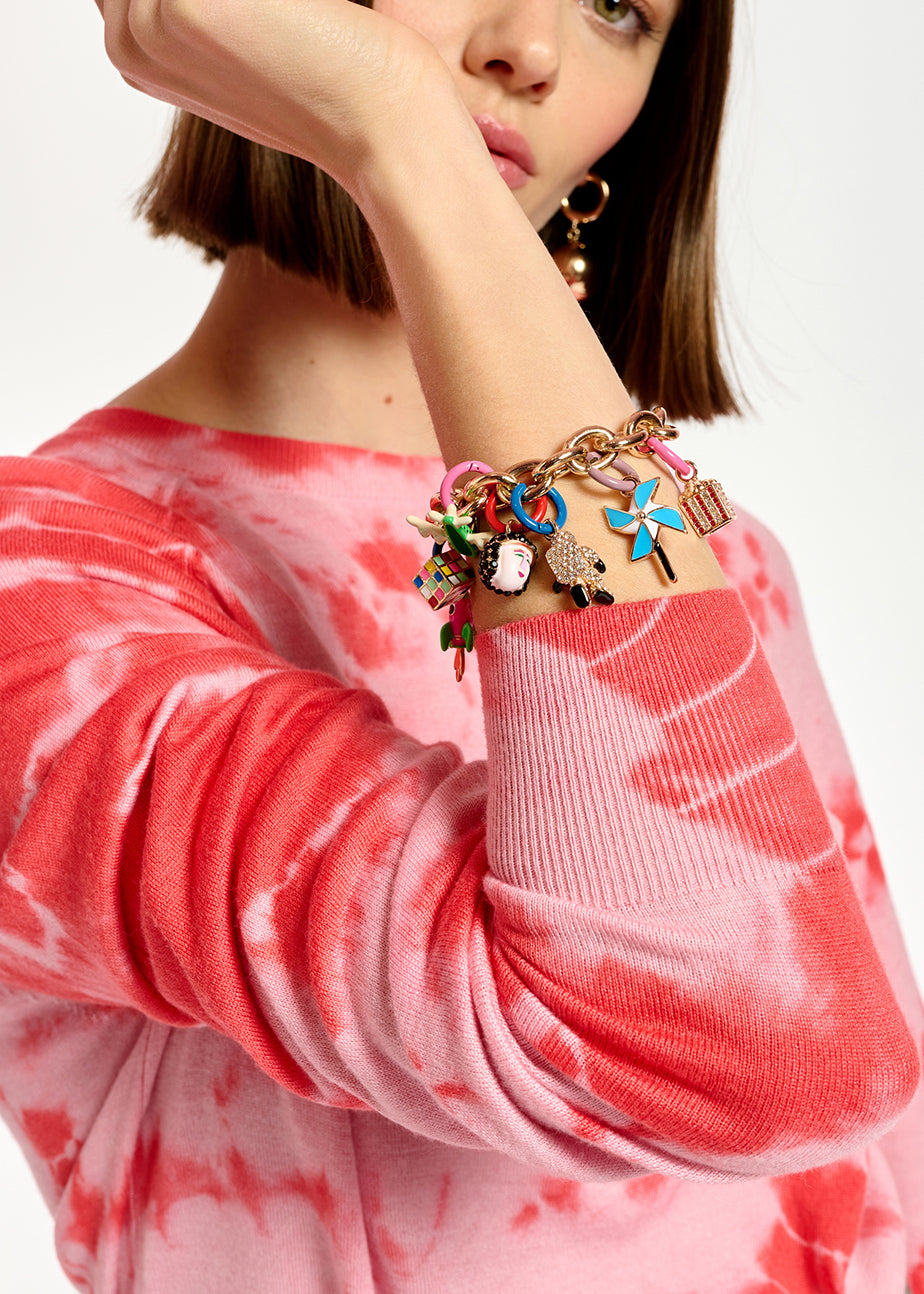 Red and pink tie-dye sweater RE—SSENTIEL | Essentiel second hand