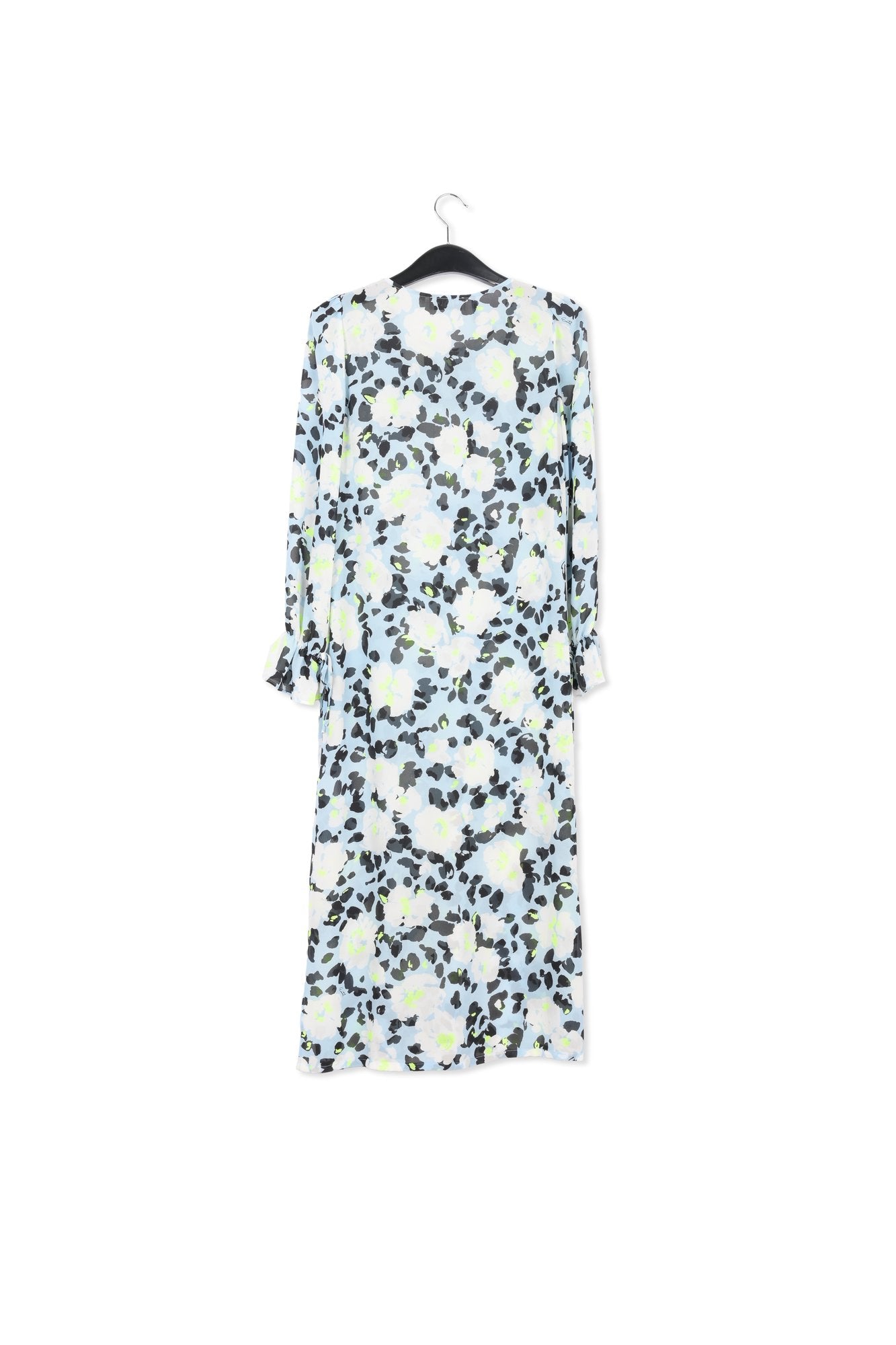 Light blue floral-print belted midi dress RE—SSENTIEL | Essentiel second hand