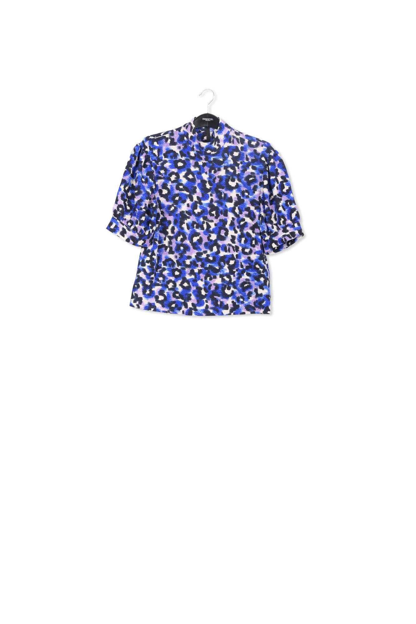 Sage green top with puffed sleeves RE—SSENTIEL | Essentiel second hand