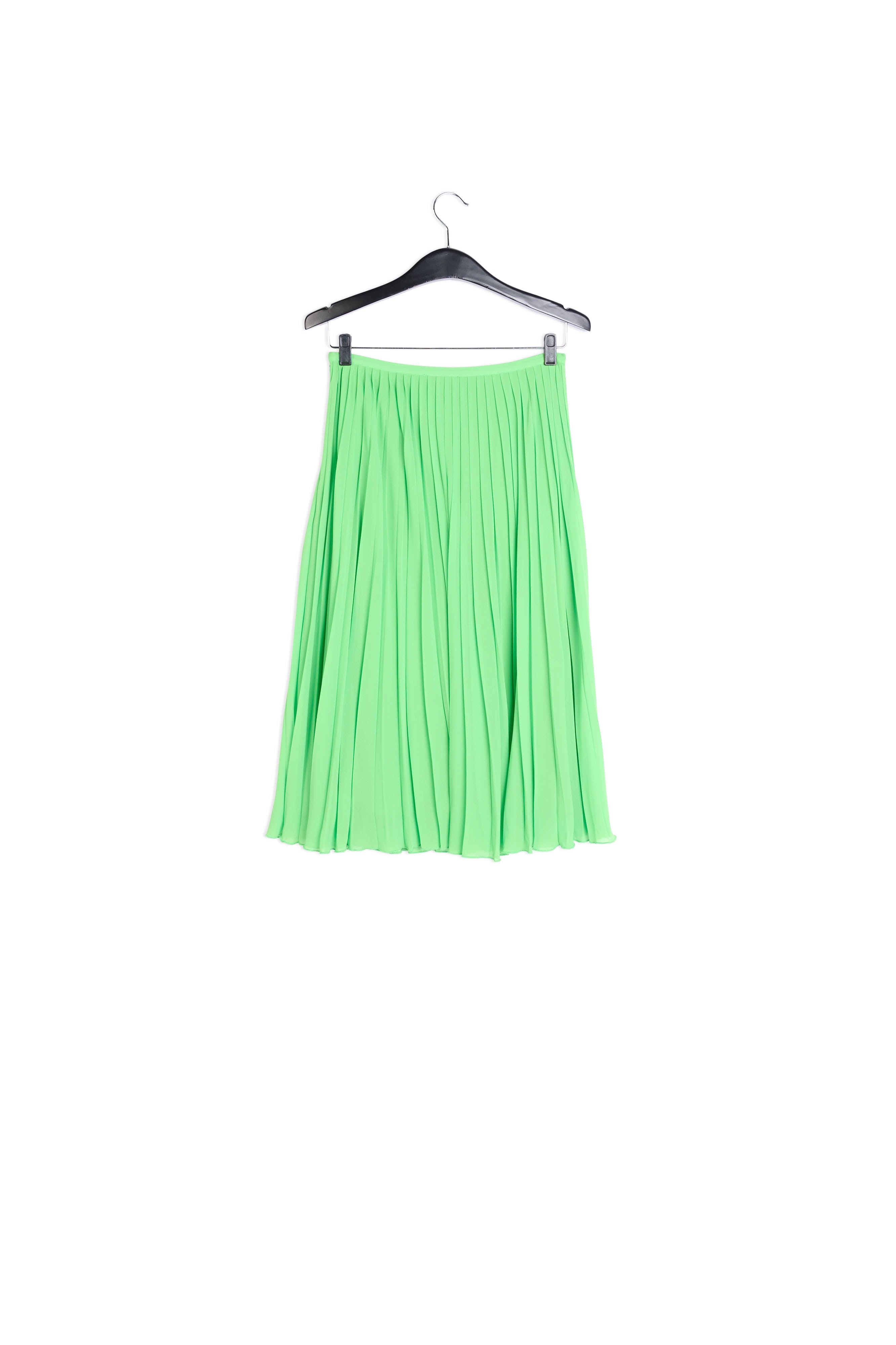 Bright green plissé midi skirt RE—SSENTIEL | Essentiel second hand